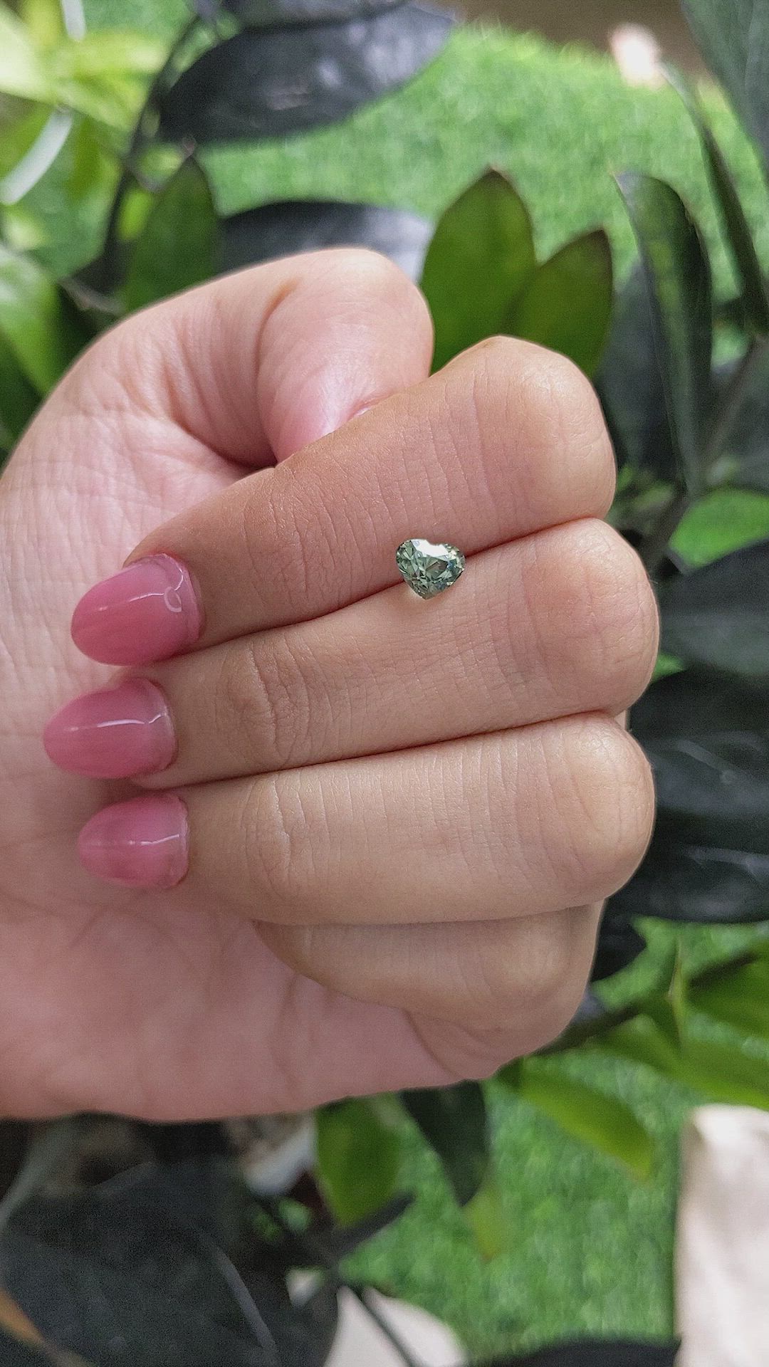1.07 Ct. Bluish Green Sapphire from Madagascar Size Video