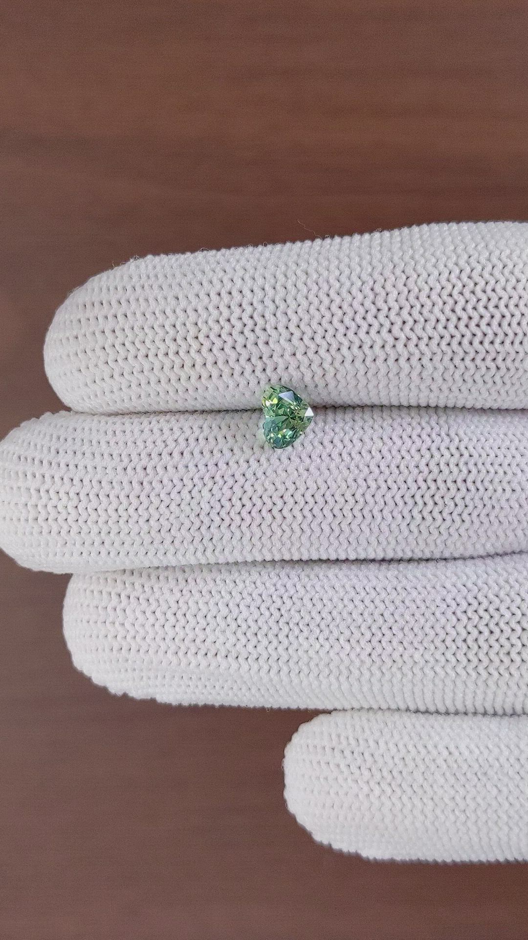 1.07 Ct. Bluish Green Sapphire from Madagascar Size Video