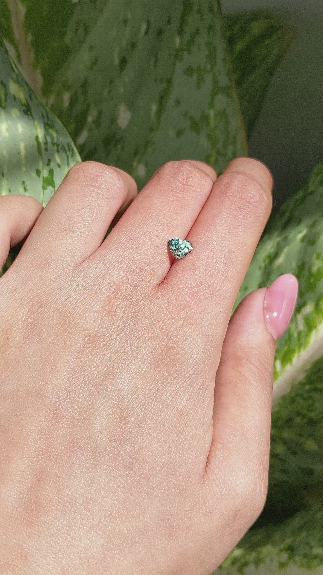 1.07 Ct. Bluish Green Sapphire from Madagascar Size Video
