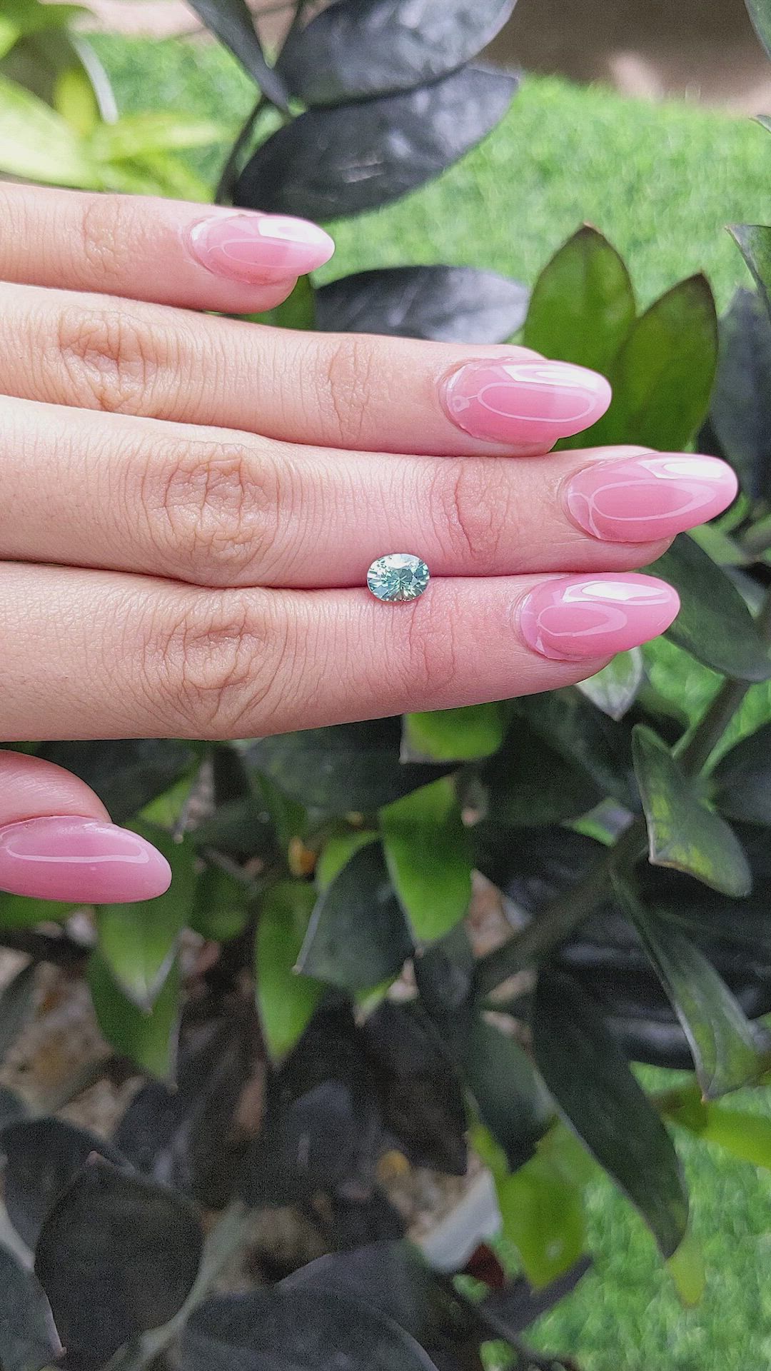 1.15 Ct. Bluish Green Sapphire from Madagascar Size Video