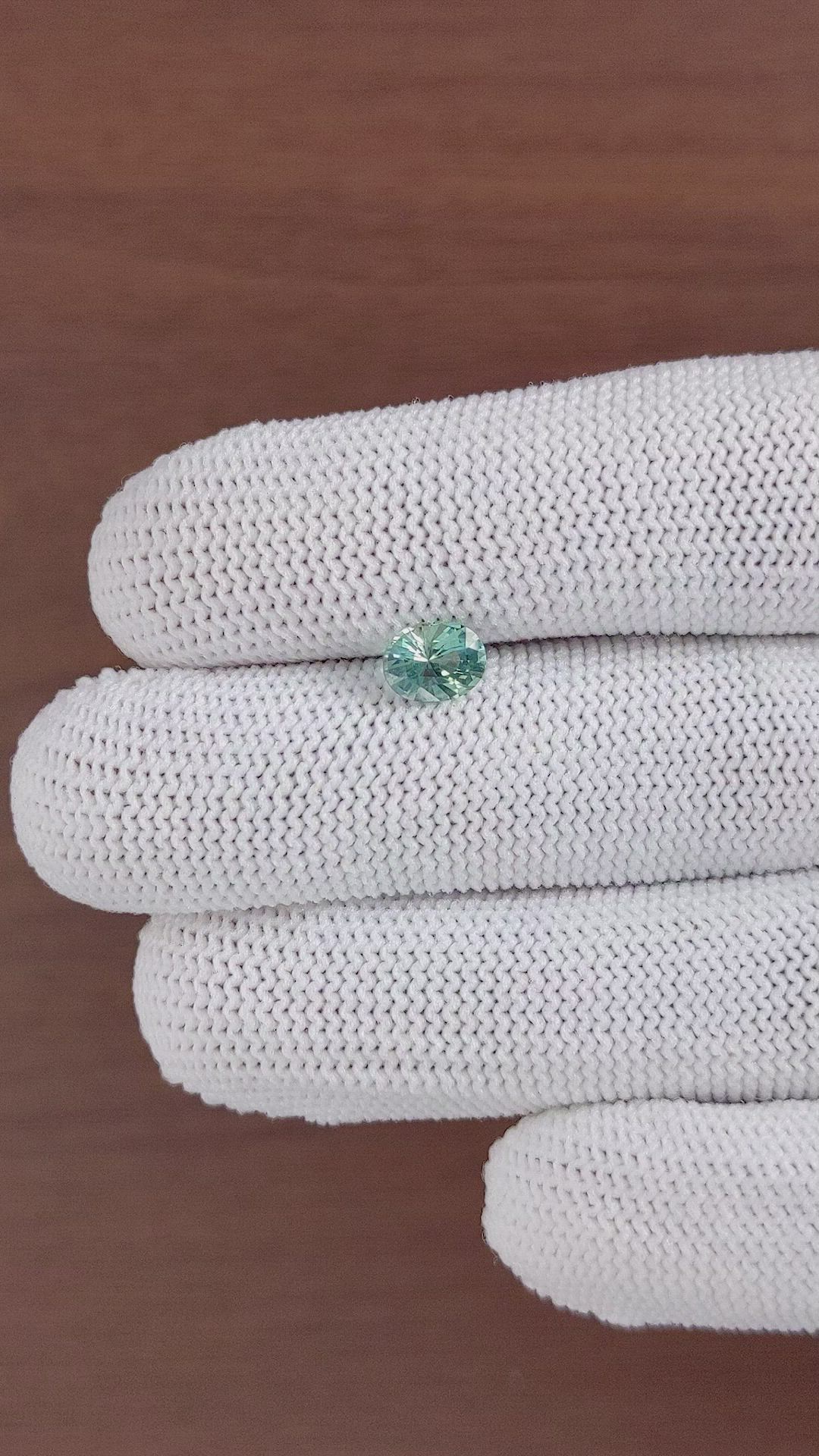 1.15 Ct. Bluish Green Sapphire from Madagascar Size Video