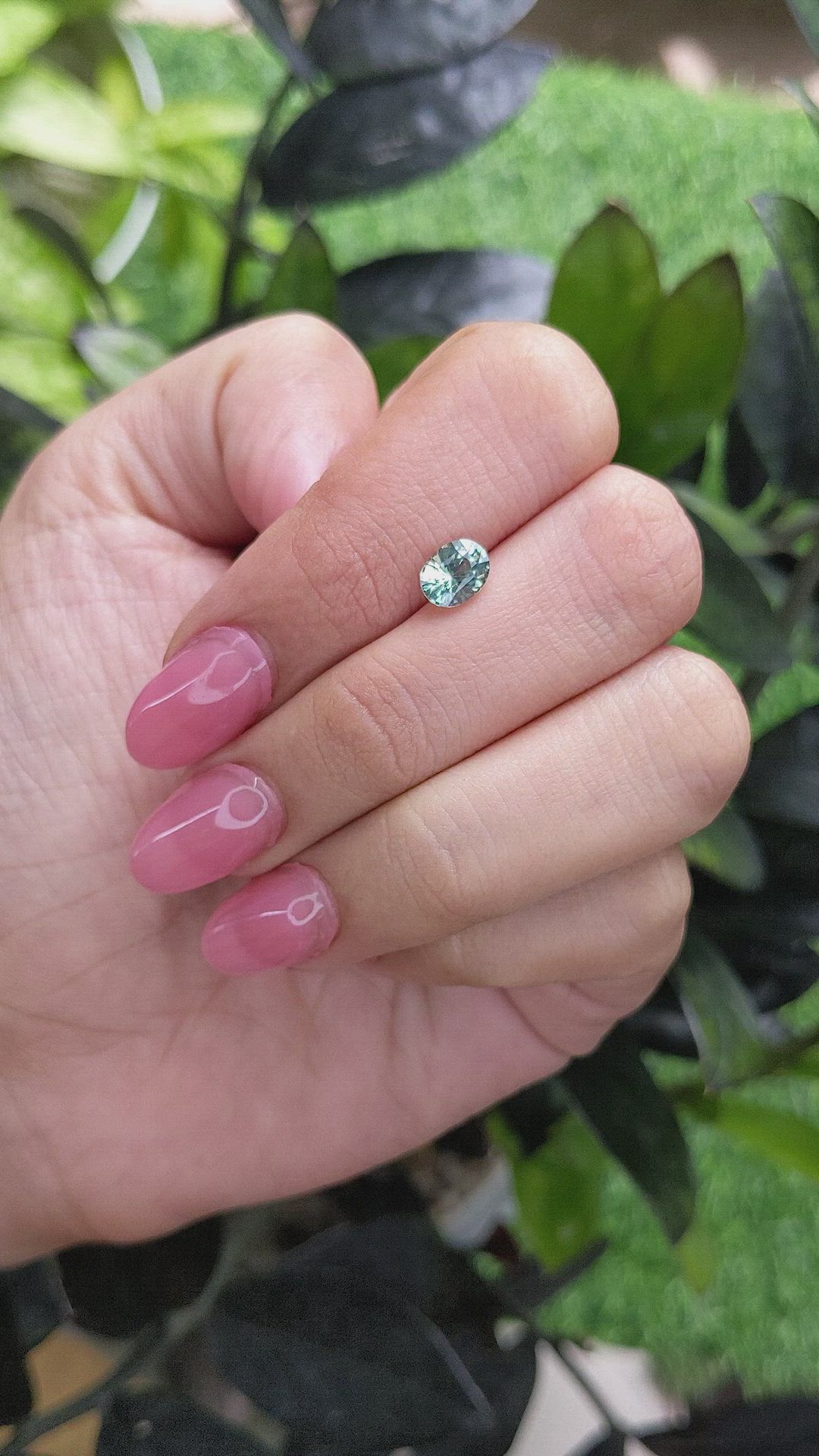 1.15 Ct. Bluish Green Sapphire from Madagascar Size Video