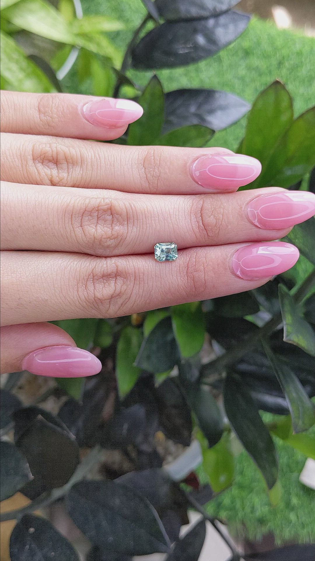 1.18 Ct. Bluish Green Sapphire from Madagascar Size Video