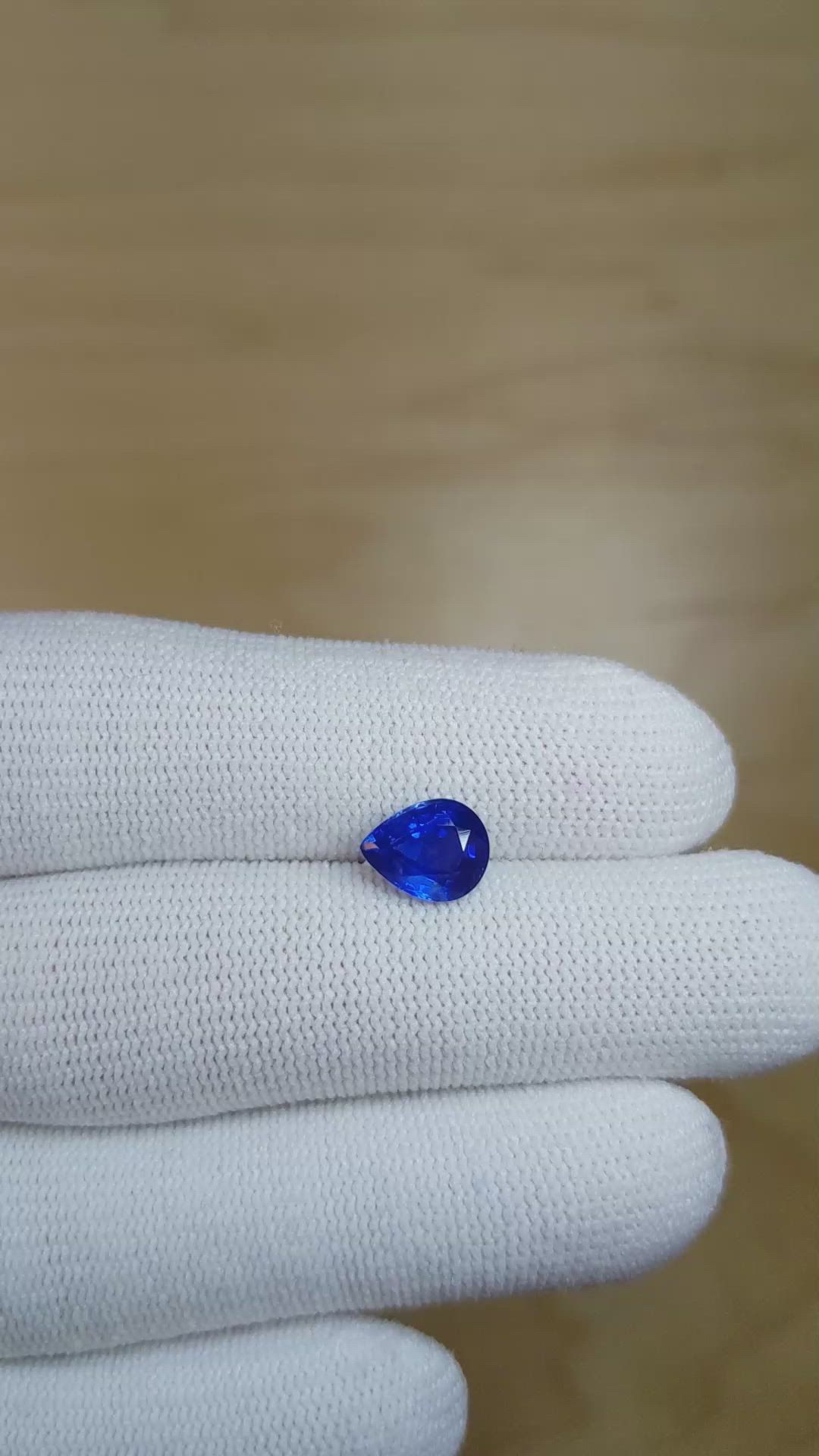 2.03 Ct. Blue Sapphire from Ceylon (Sri Lanka) Size Video