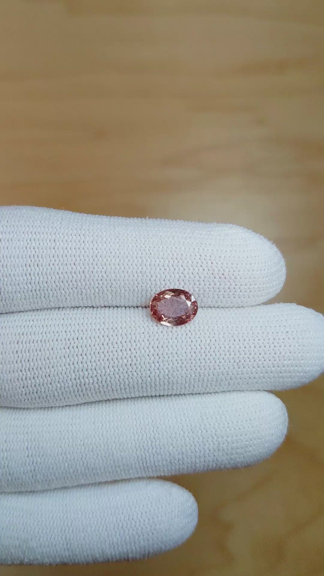 1.44 Ct. Pinkish Brown Sapphire from Ceylon (Sri Lanka) Size Video