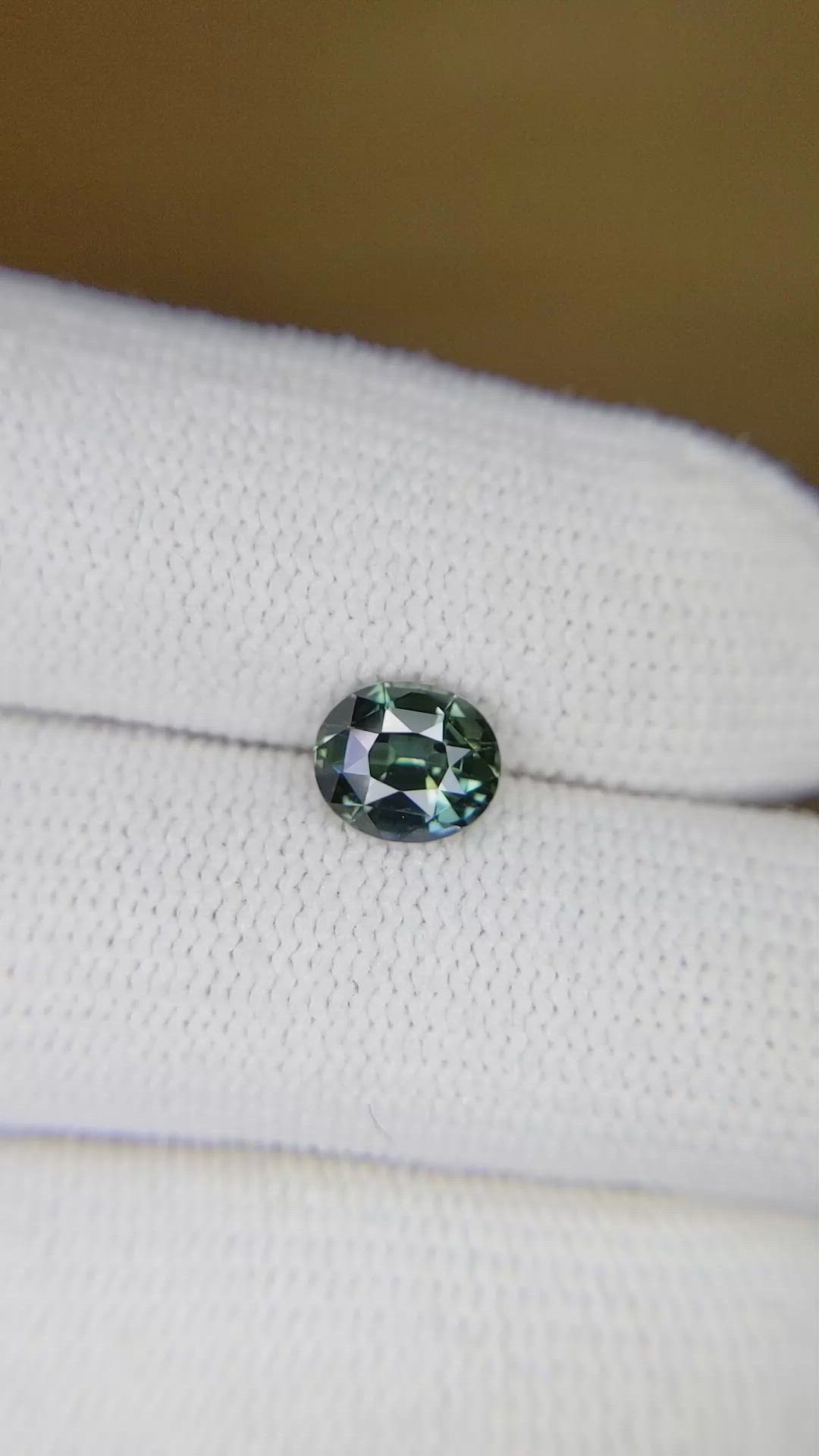 1.40 Ct. Bluish Green Sapphire from Madagascar Size Video