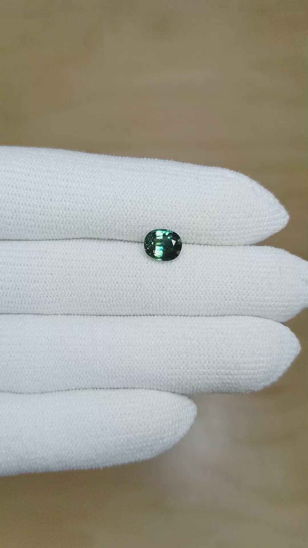 1.40 Ct. Bluish Green Sapphire from Australia Size Video