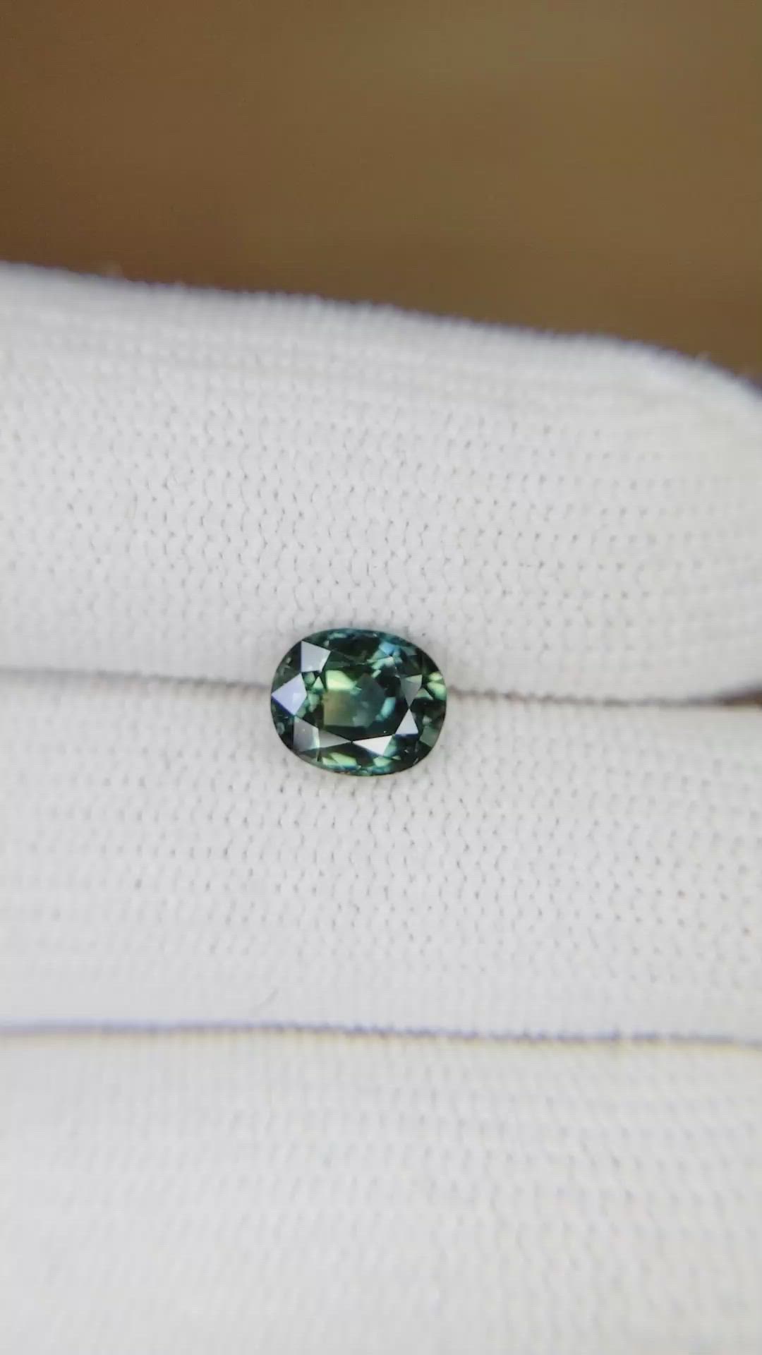 1.40 Ct. Bluish Green Sapphire from Australia Size Video