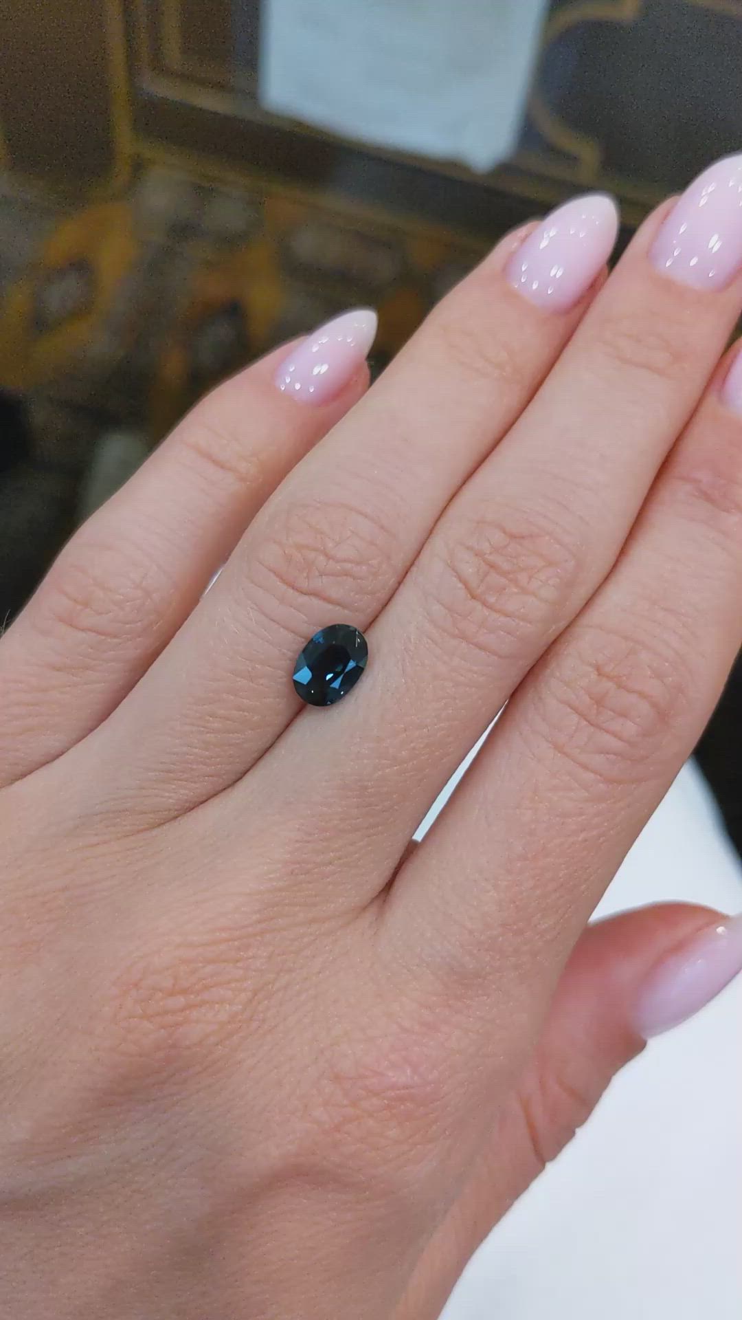 1.36 Ct. Greenish Blue Sapphire from Madagascar Size Video