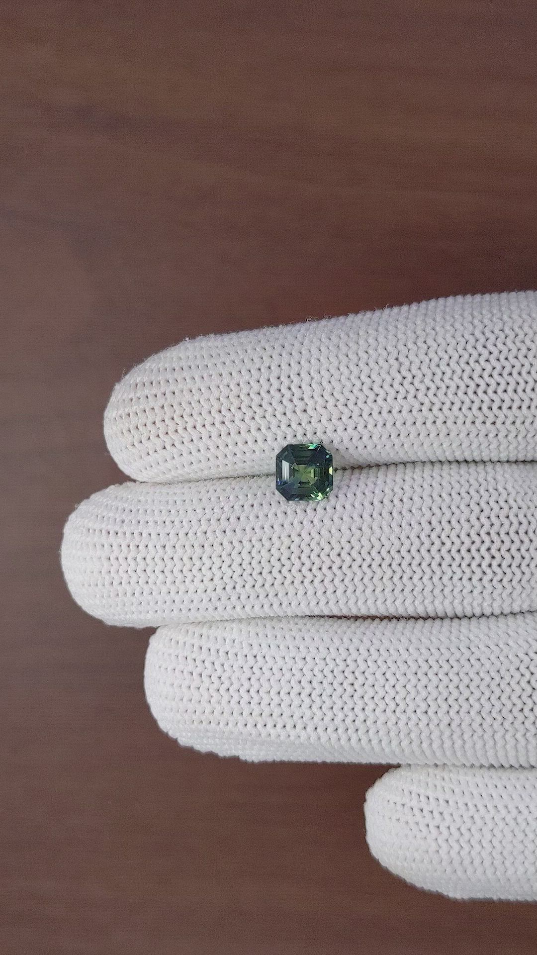 1.61 Ct. Bluish Green Sapphire from Africa Size Video