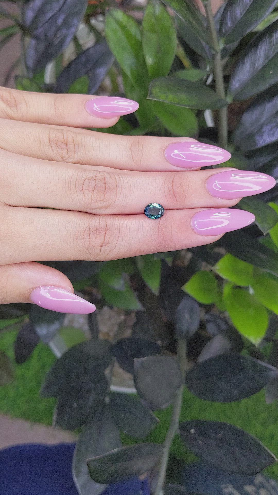 1.14 Ct. Bluish Green Sapphire from Madagascar Size Video