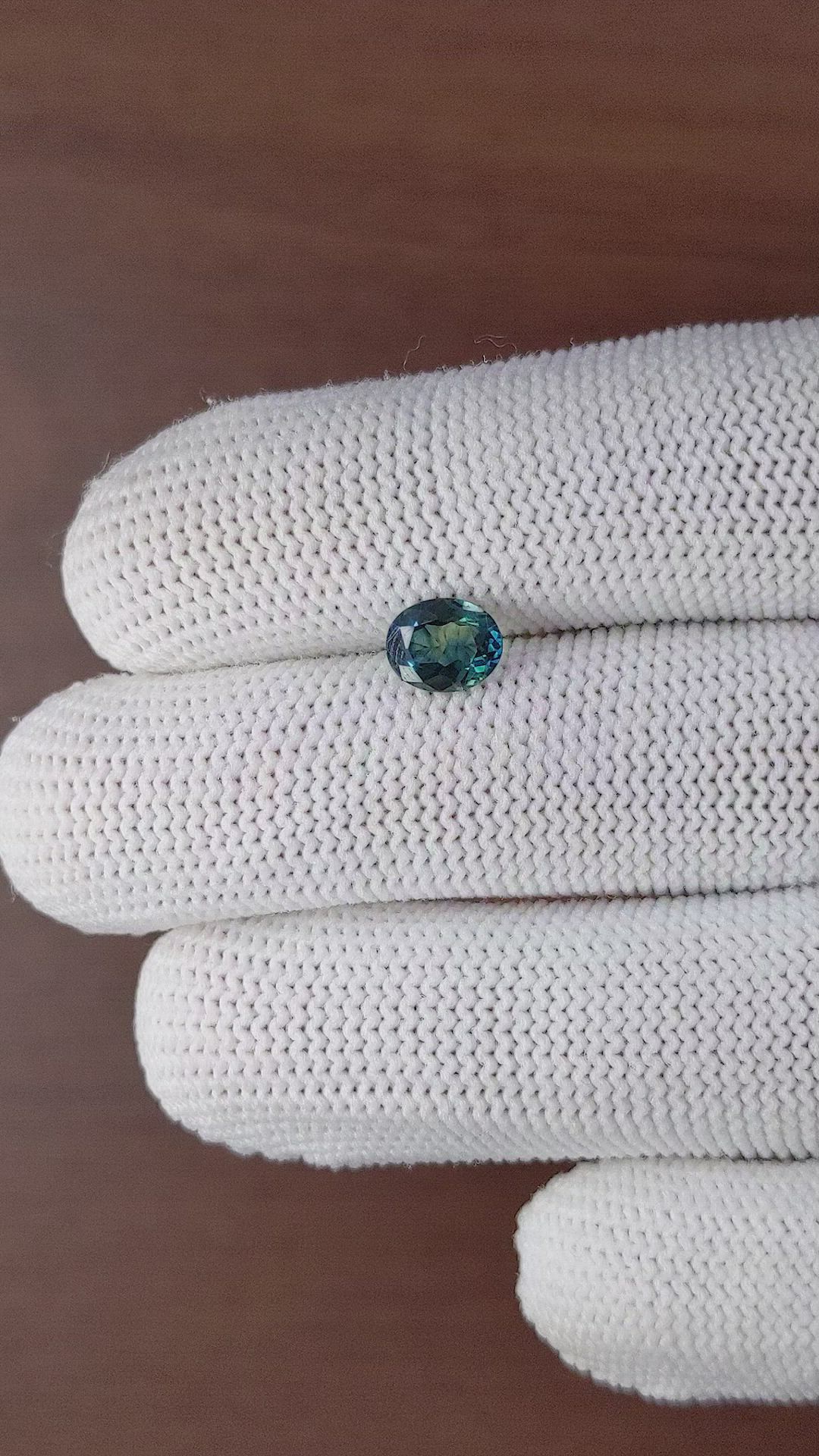 1.14 Ct. Bluish Green Sapphire from Madagascar Size Video