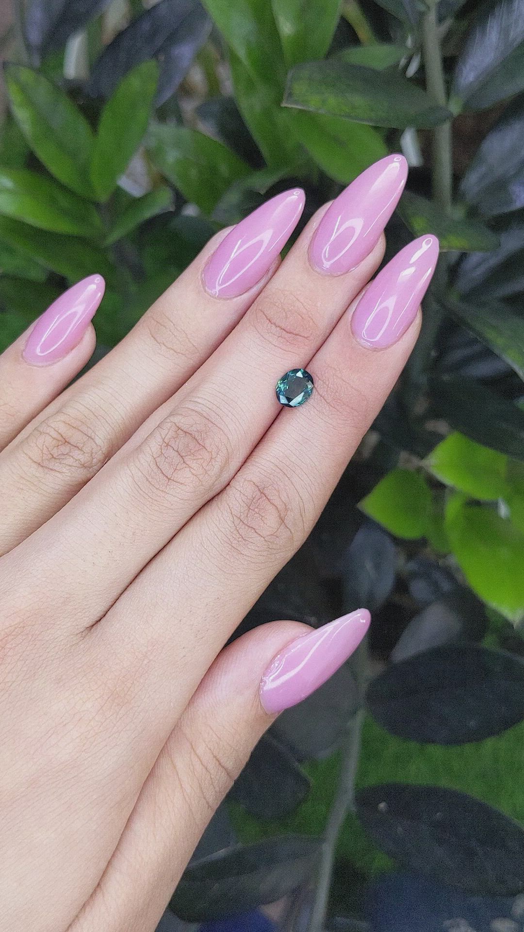 1.14 Ct. Bluish Green Sapphire from Madagascar Size Video