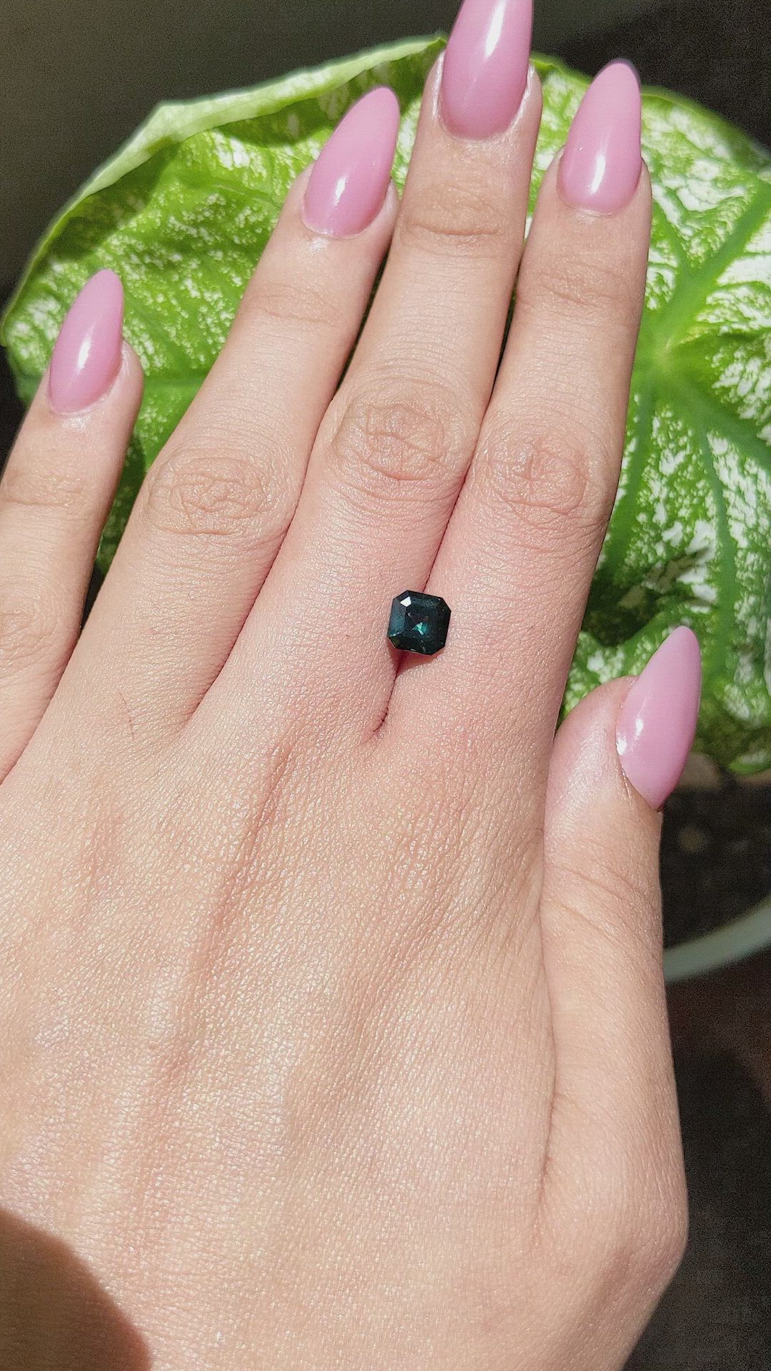 1.76 Ct. Greenish Blue Sapphire from Madagascar Size Video