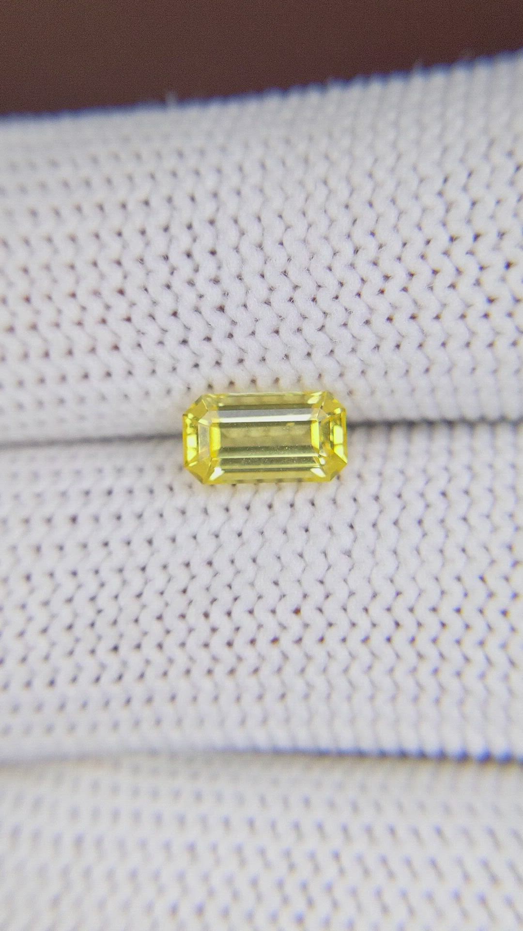 1.39 Ct. Yellow Sapphire from Ceylon (Sri Lanka) Size Video