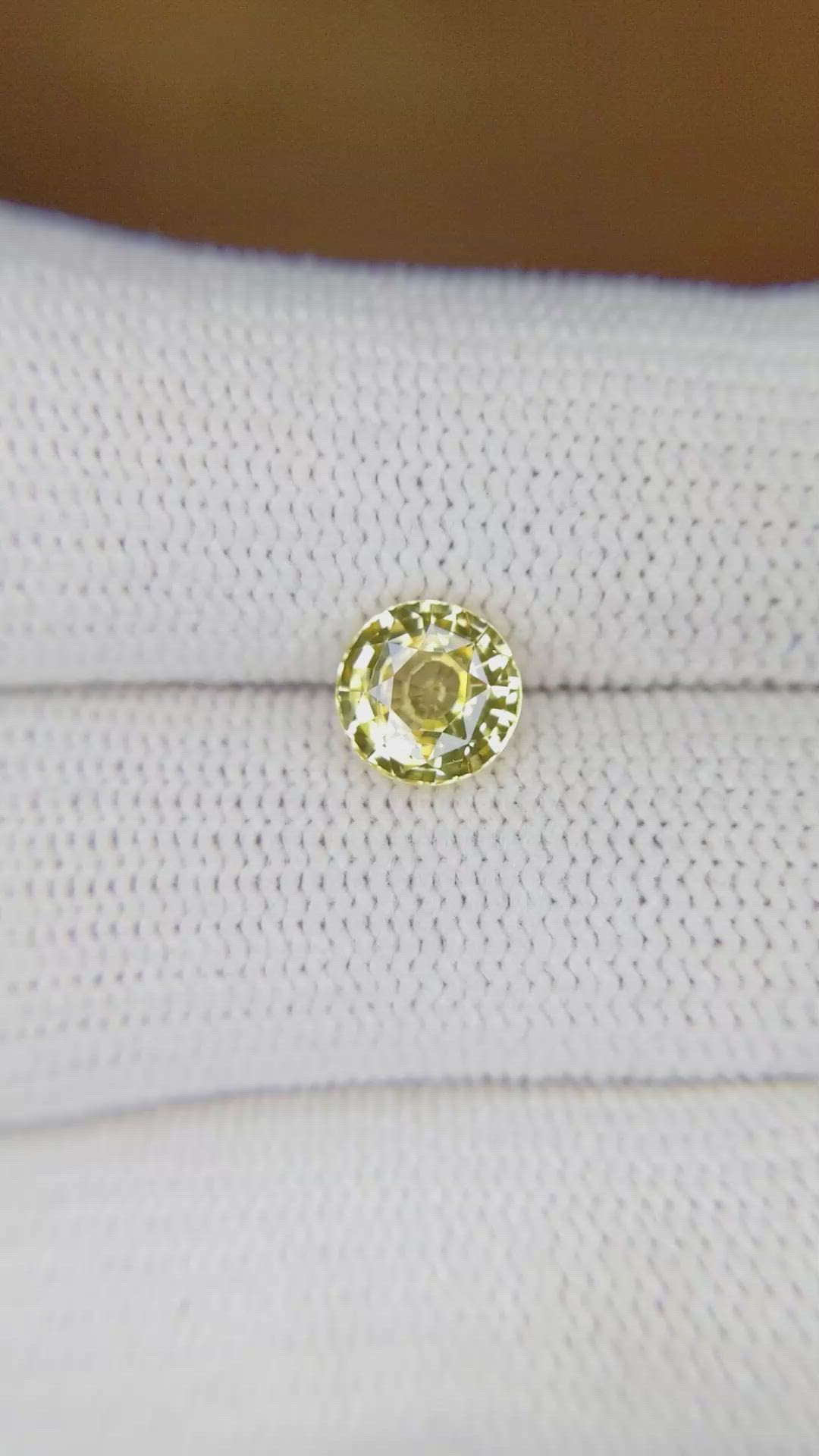 1.55 Ct. Yellow Sapphire from Ceylon (Sri Lanka) Size Video