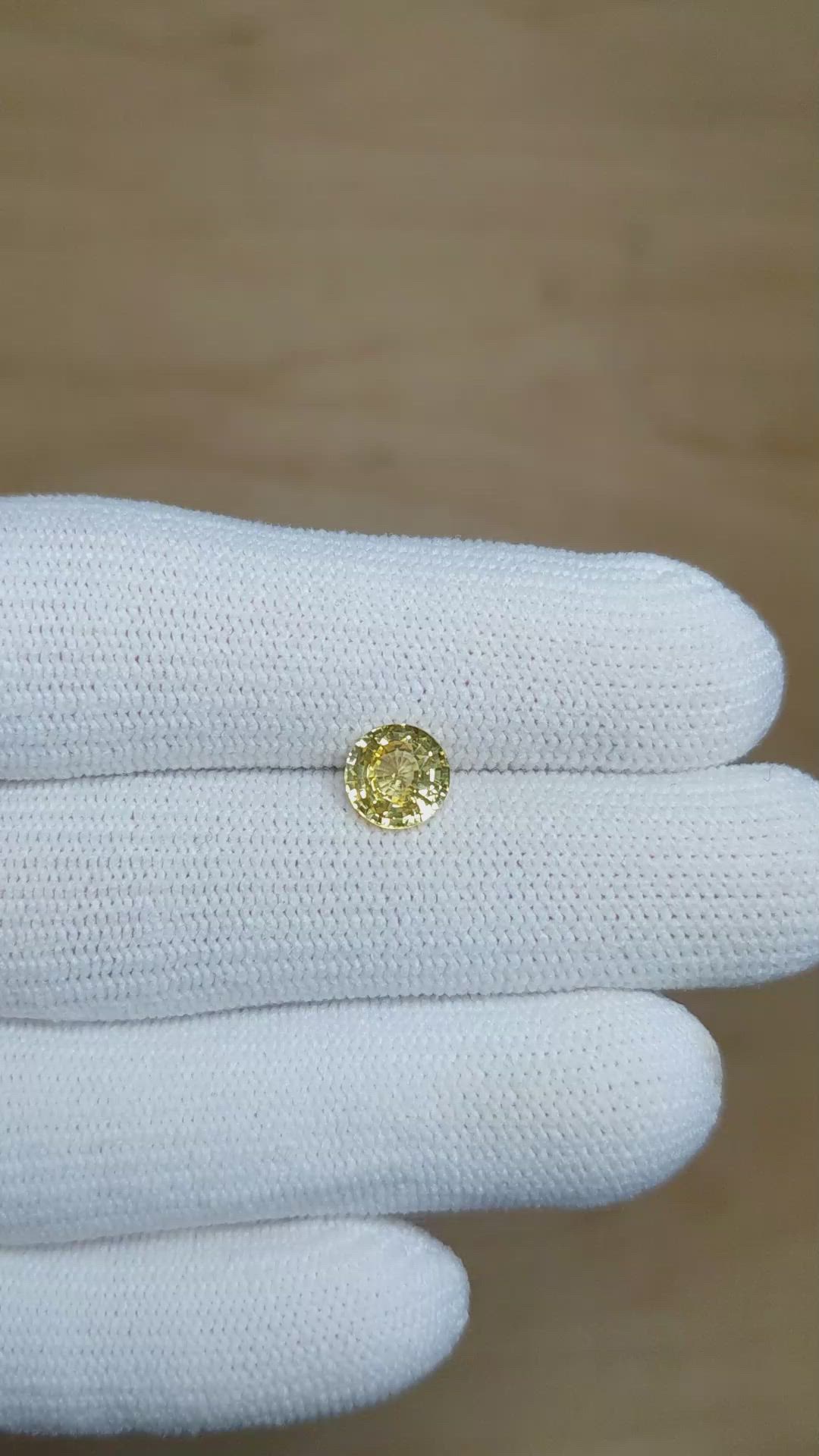 1.55 Ct. Yellow Sapphire from Ceylon (Sri Lanka) Size Video