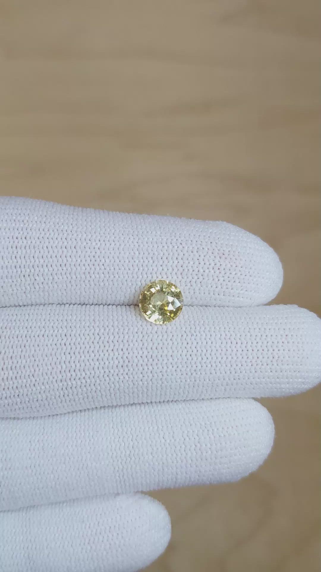 1.69 Ct. Yellow Sapphire from Ceylon (Sri Lanka) Size Video