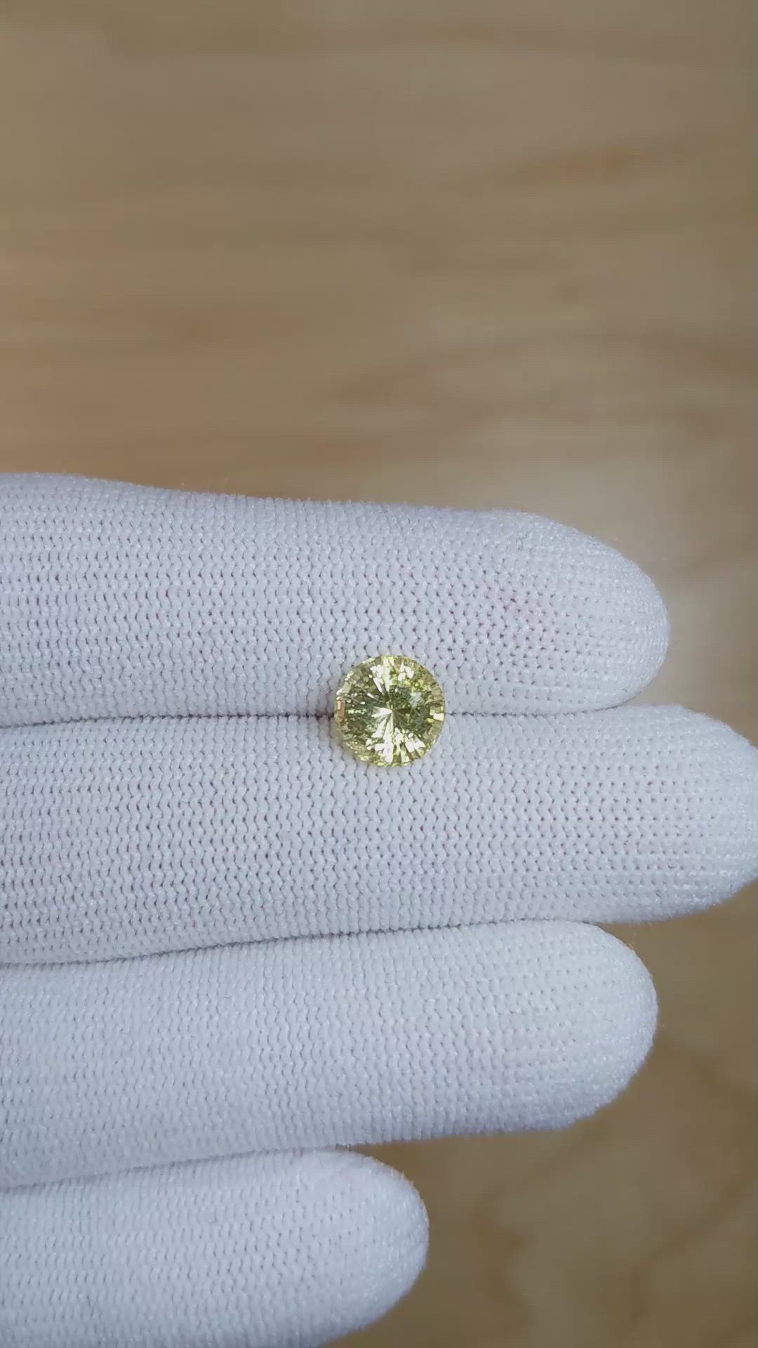 2.20 Ct. Yellow Sapphire from Ceylon (Sri Lanka) Size Video