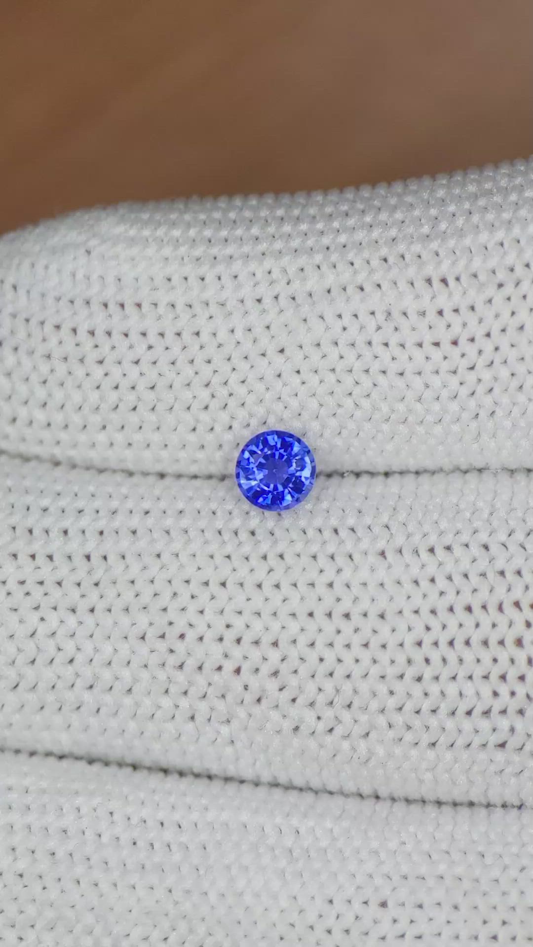 0.48 Ct. Blue Sapphire from Ceylon (Sri Lanka) Size Video