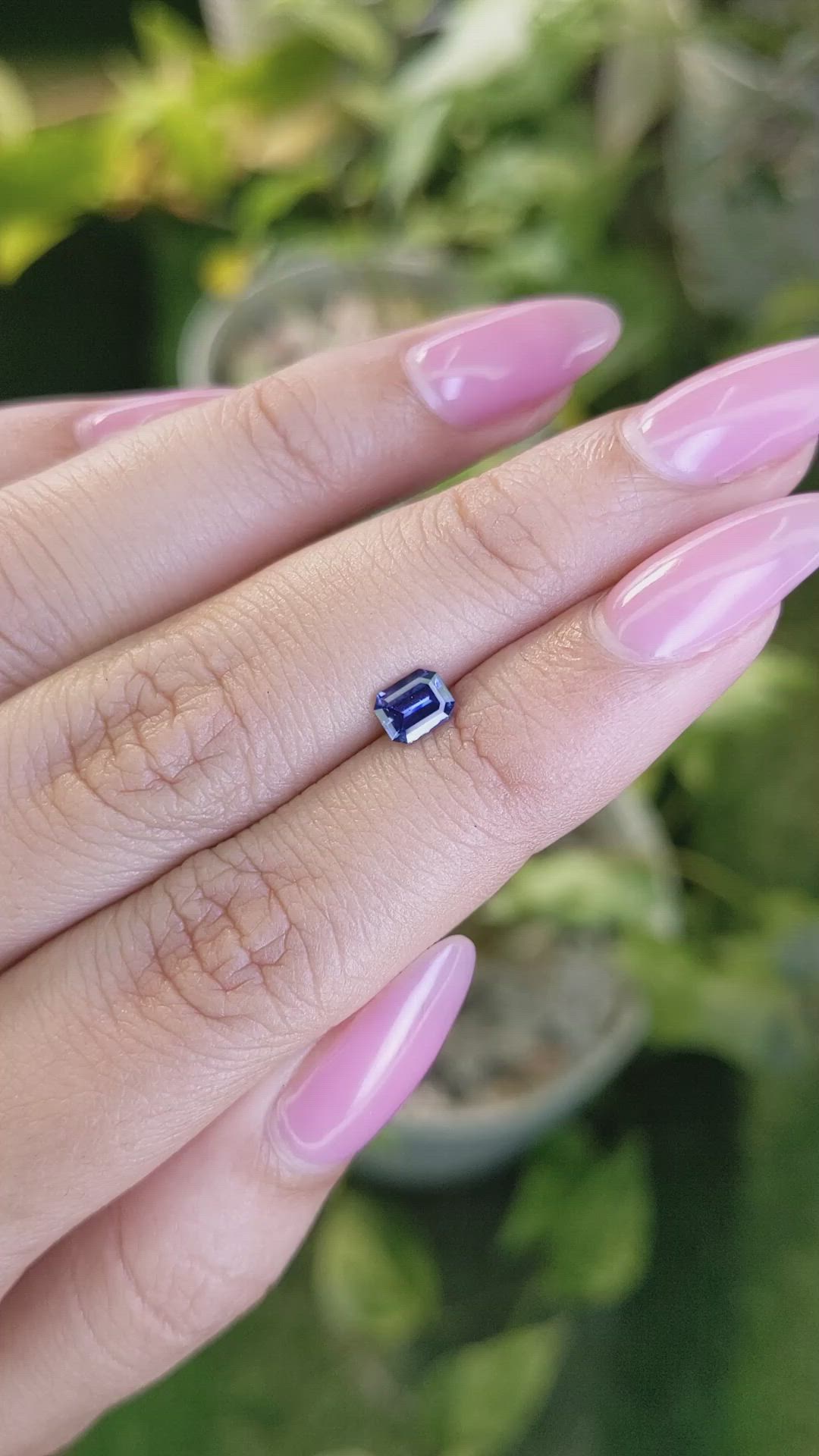 0.51 Ct. Purplish Blue Sapphire from Ceylon (Sri Lanka) Size Video
