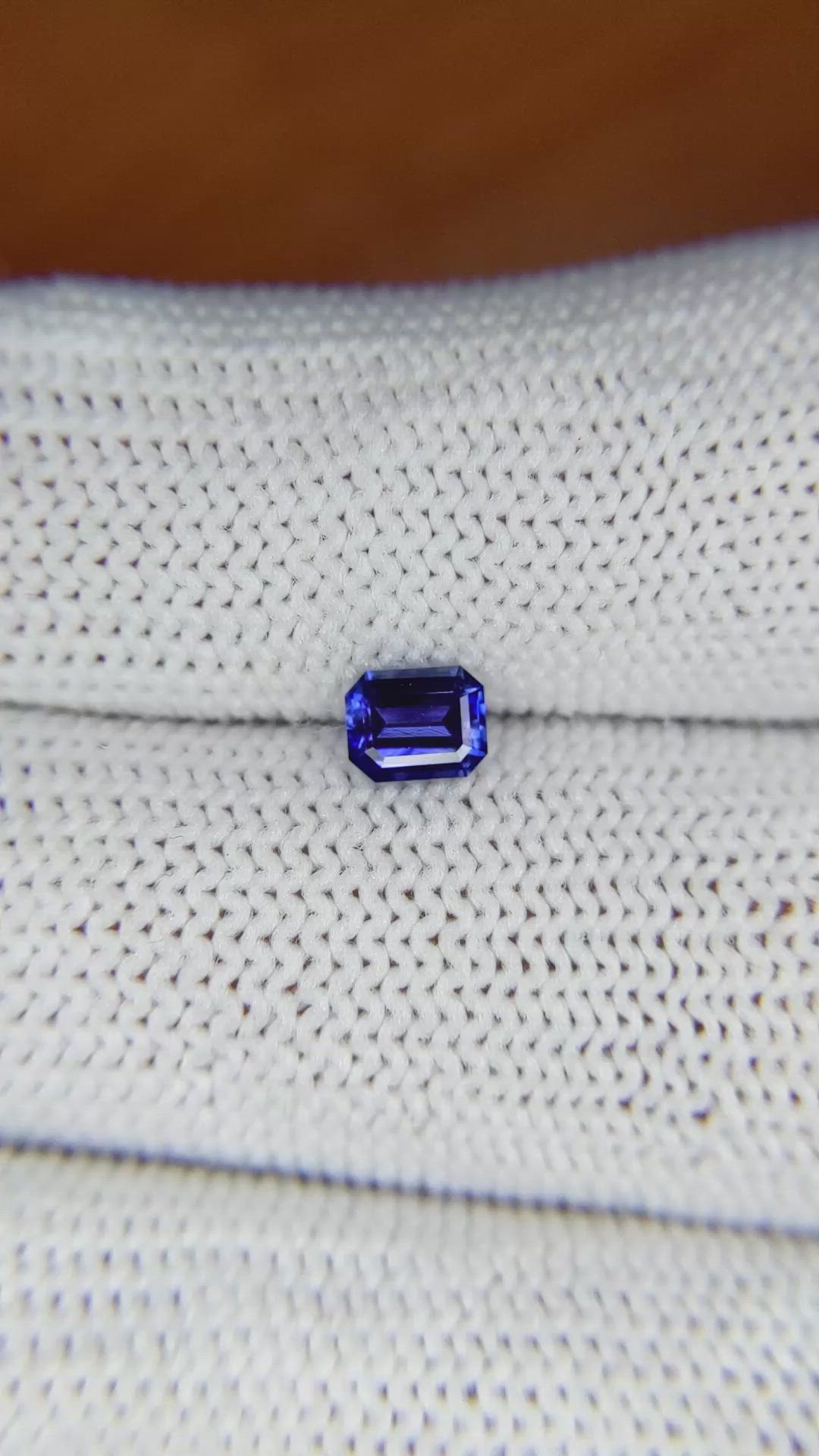 0.51 Ct. Purplish Blue Sapphire from Ceylon (Sri Lanka) Size Video