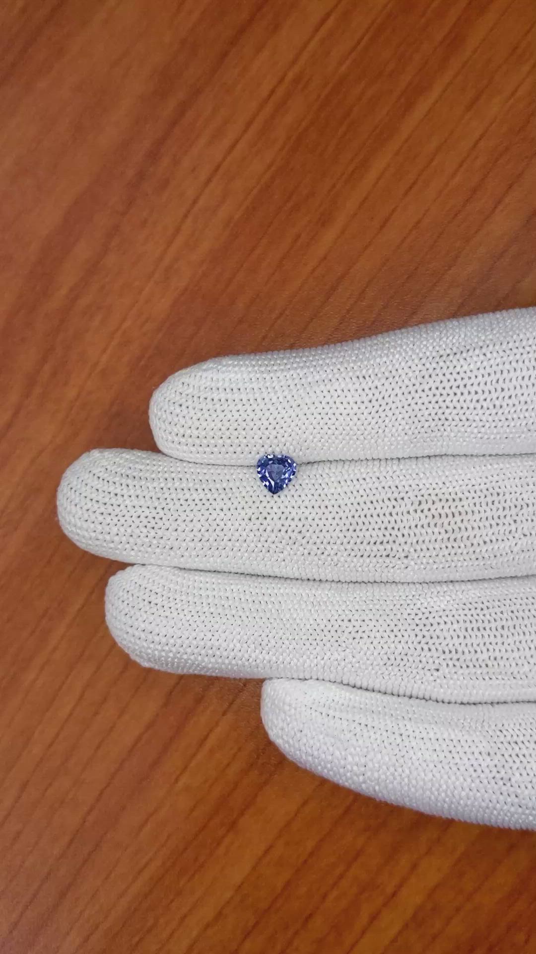 0.62 Ct. Blue Sapphire from Ceylon (Sri Lanka) Size Video