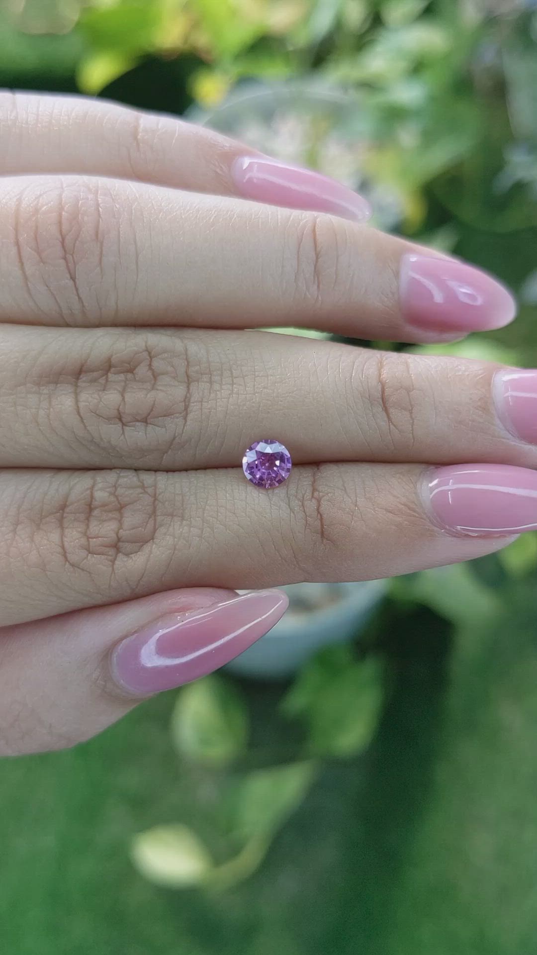 0.60 Ct. Purplish Pink Sapphire from Ceylon (Sri Lanka) Size Video