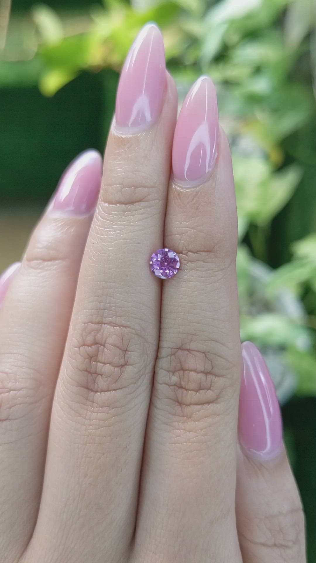0.60 Ct. Purplish Pink Sapphire from Ceylon (Sri Lanka) Size Video