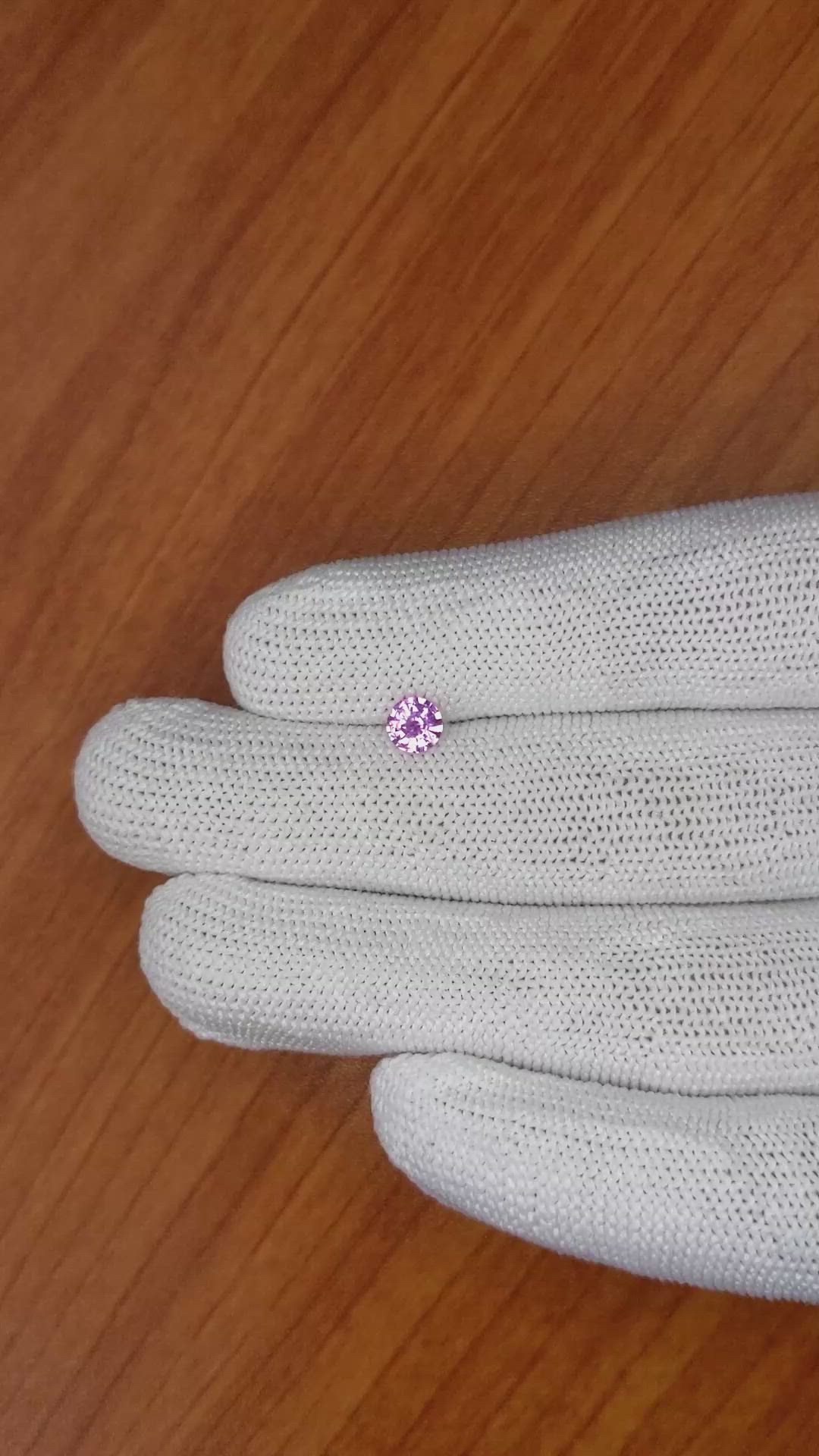 0.60 Ct. Purplish Pink Sapphire from Ceylon (Sri Lanka) Size Video
