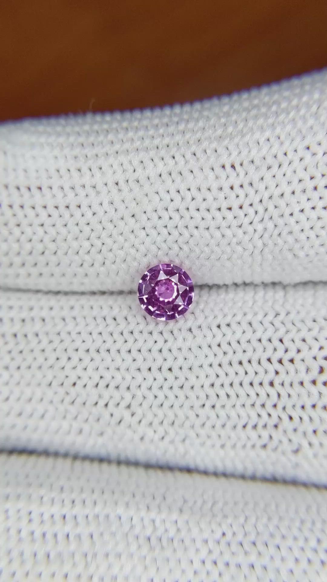 0.60 Ct. Purplish Pink Sapphire from Ceylon (Sri Lanka) Size Video