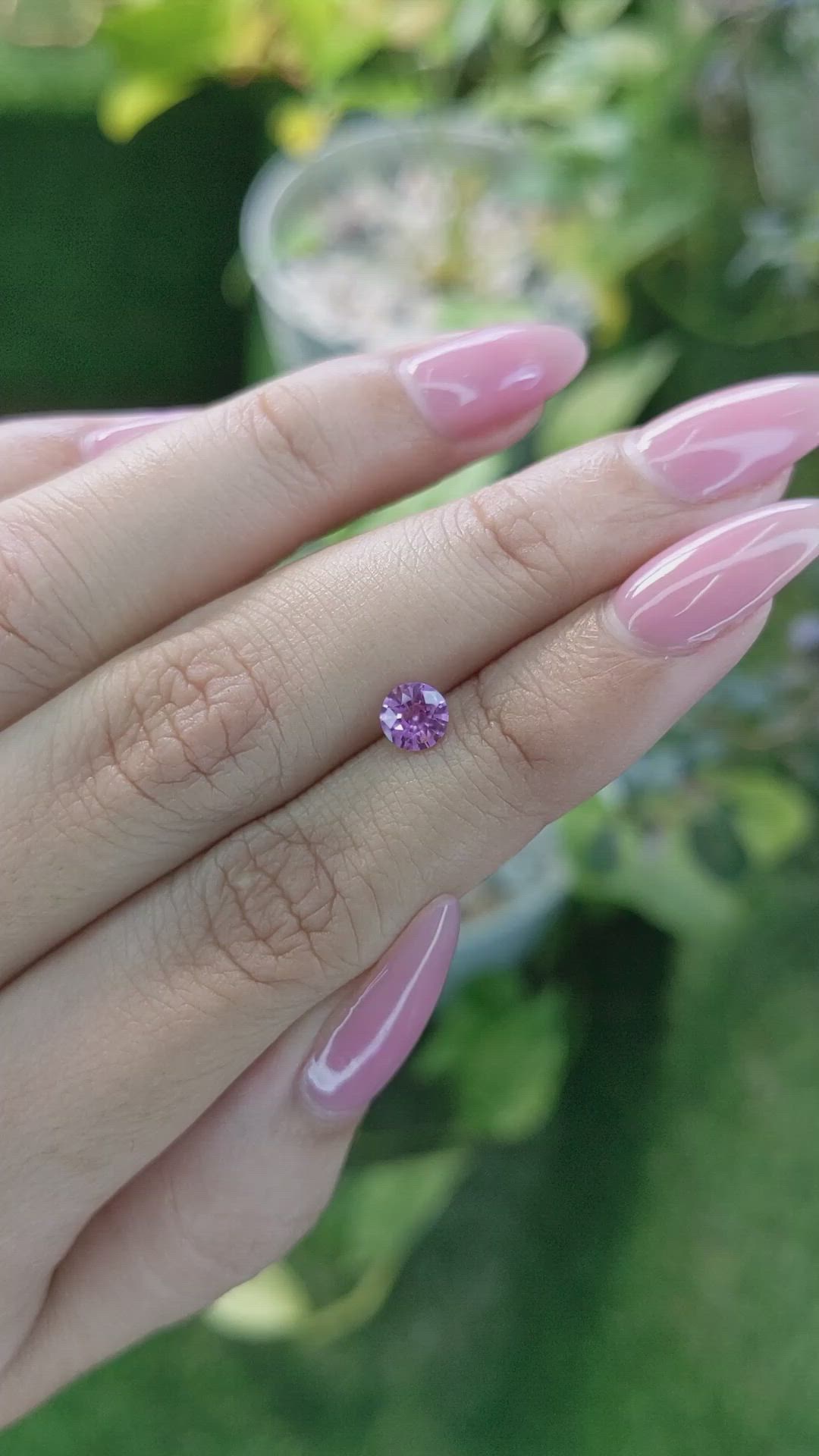 0.60 Ct. Purplish Pink Sapphire from Ceylon (Sri Lanka) Size Video