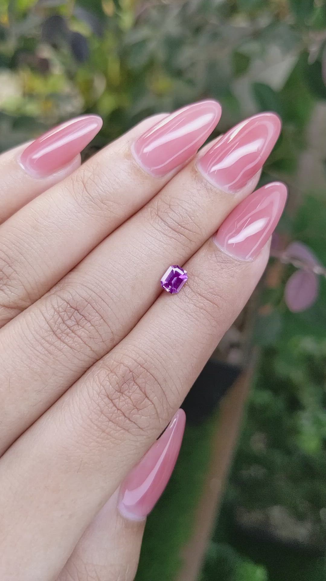 0.51 Ct. Pinkish Purple Sapphire from Ceylon (Sri Lanka) Size Video