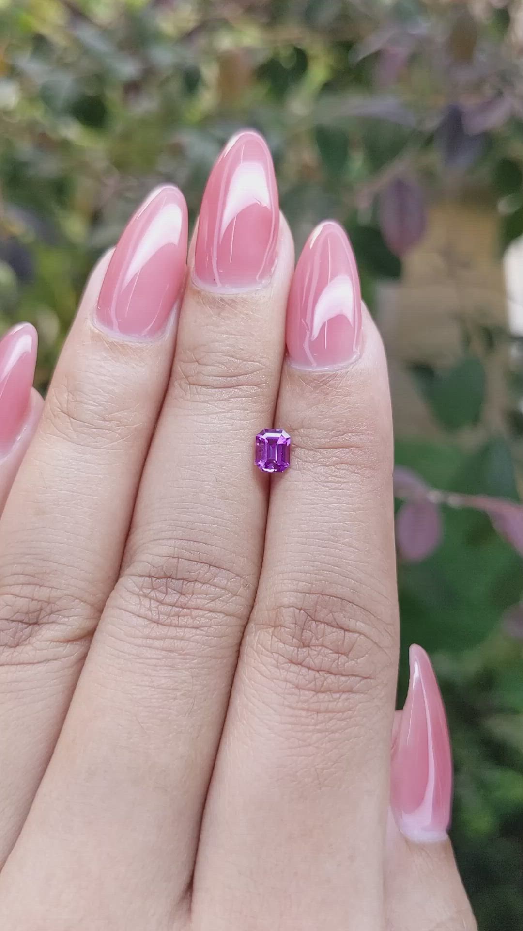 0.51 Ct. Pinkish Purple Sapphire from Ceylon (Sri Lanka) Size Video