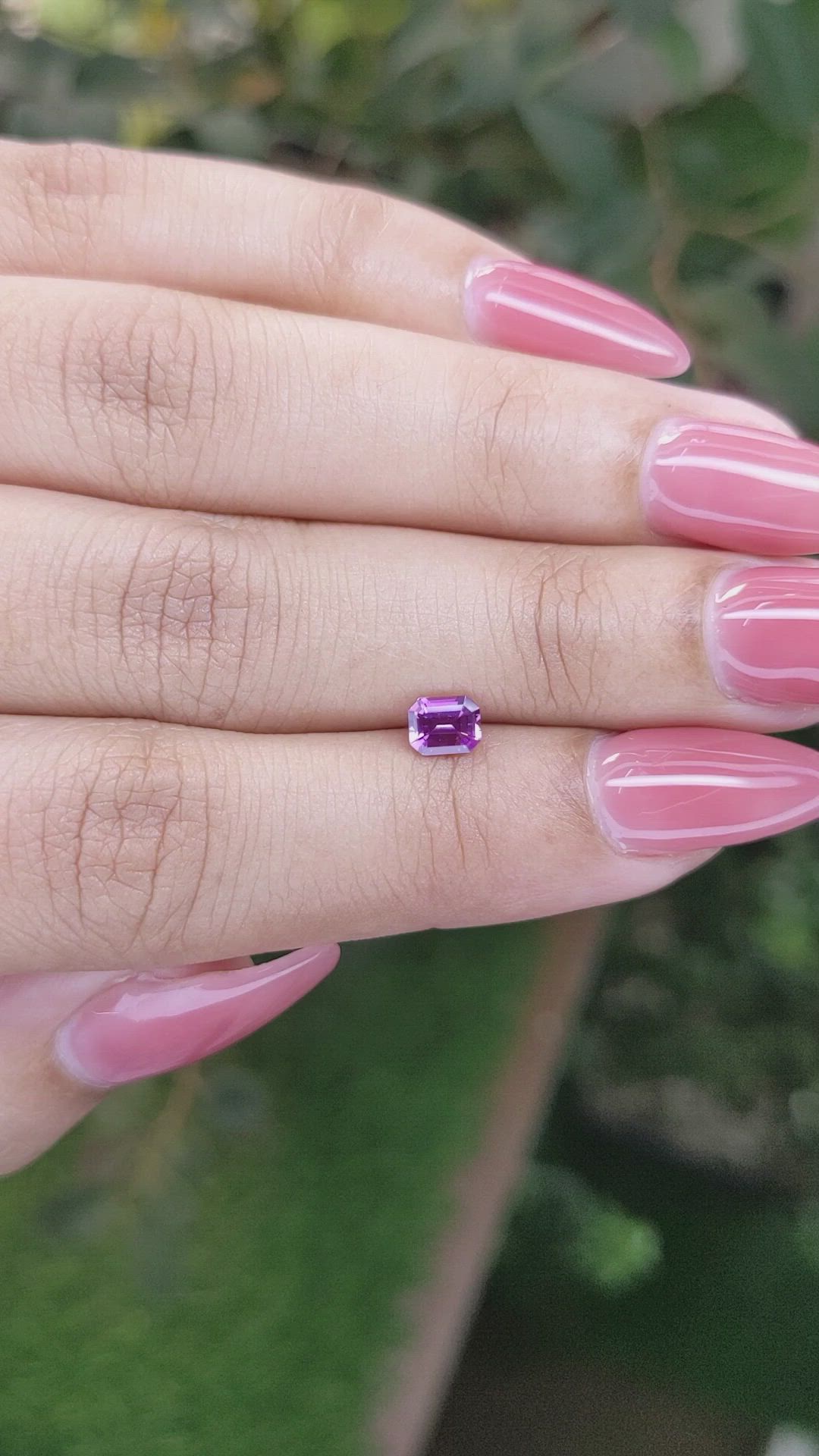 0.51 Ct. Pinkish Purple Sapphire from Ceylon (Sri Lanka) Size Video