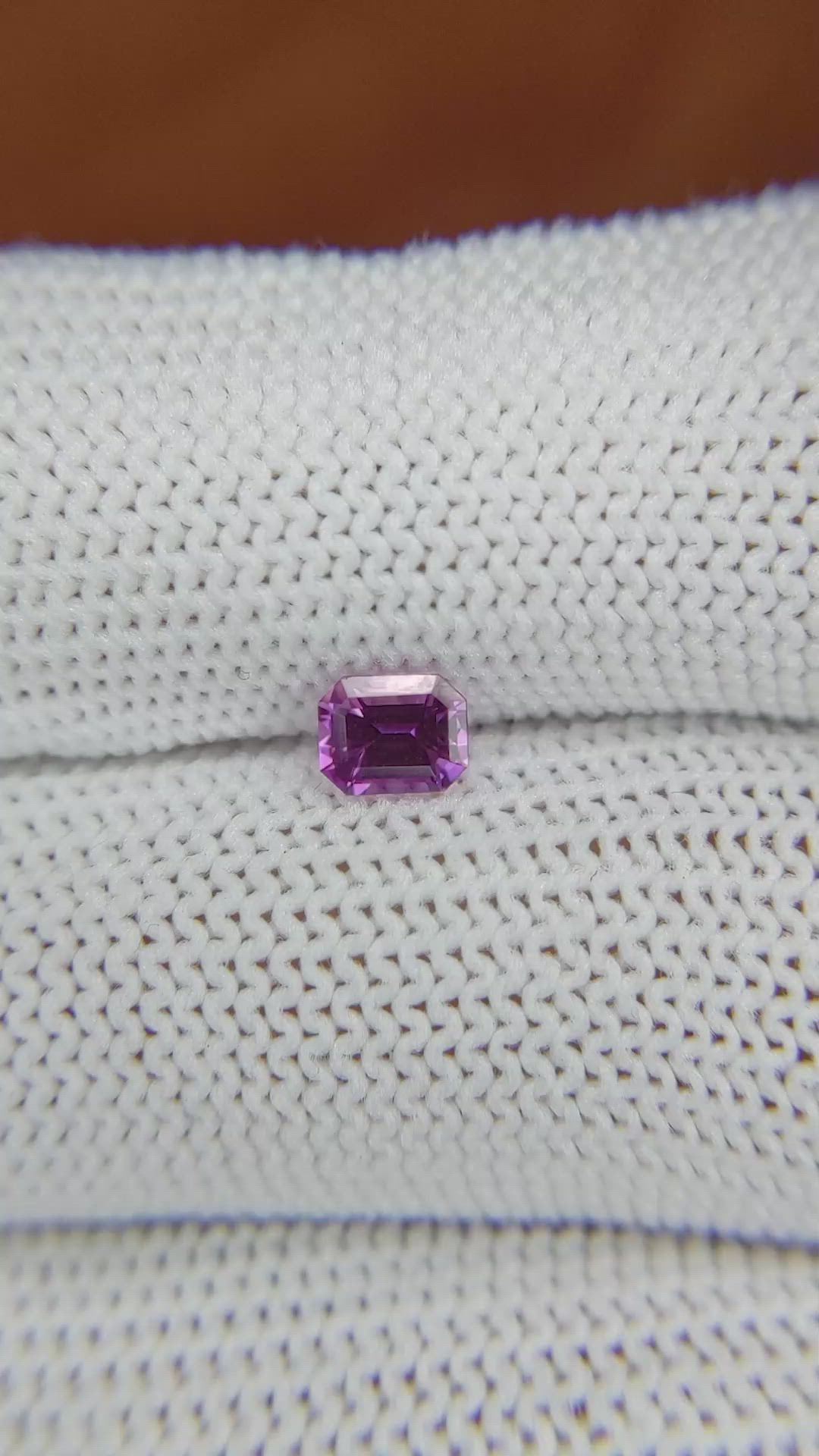 0.51 Ct. Pinkish Purple Sapphire from Ceylon (Sri Lanka) Size Video