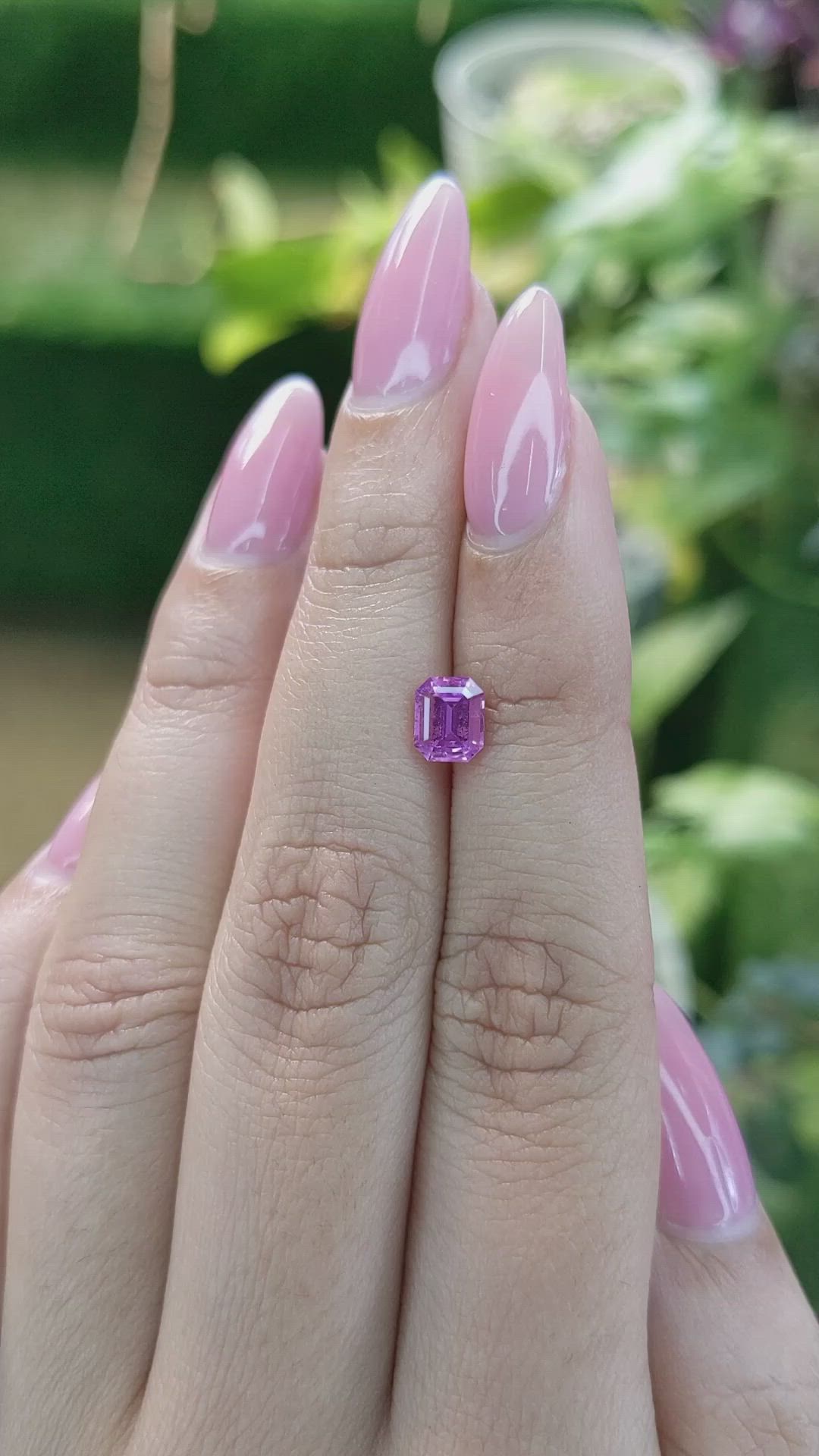 1.04 Ct. Pinkish Purple Sapphire from Ceylon (Sri Lanka) Size Video