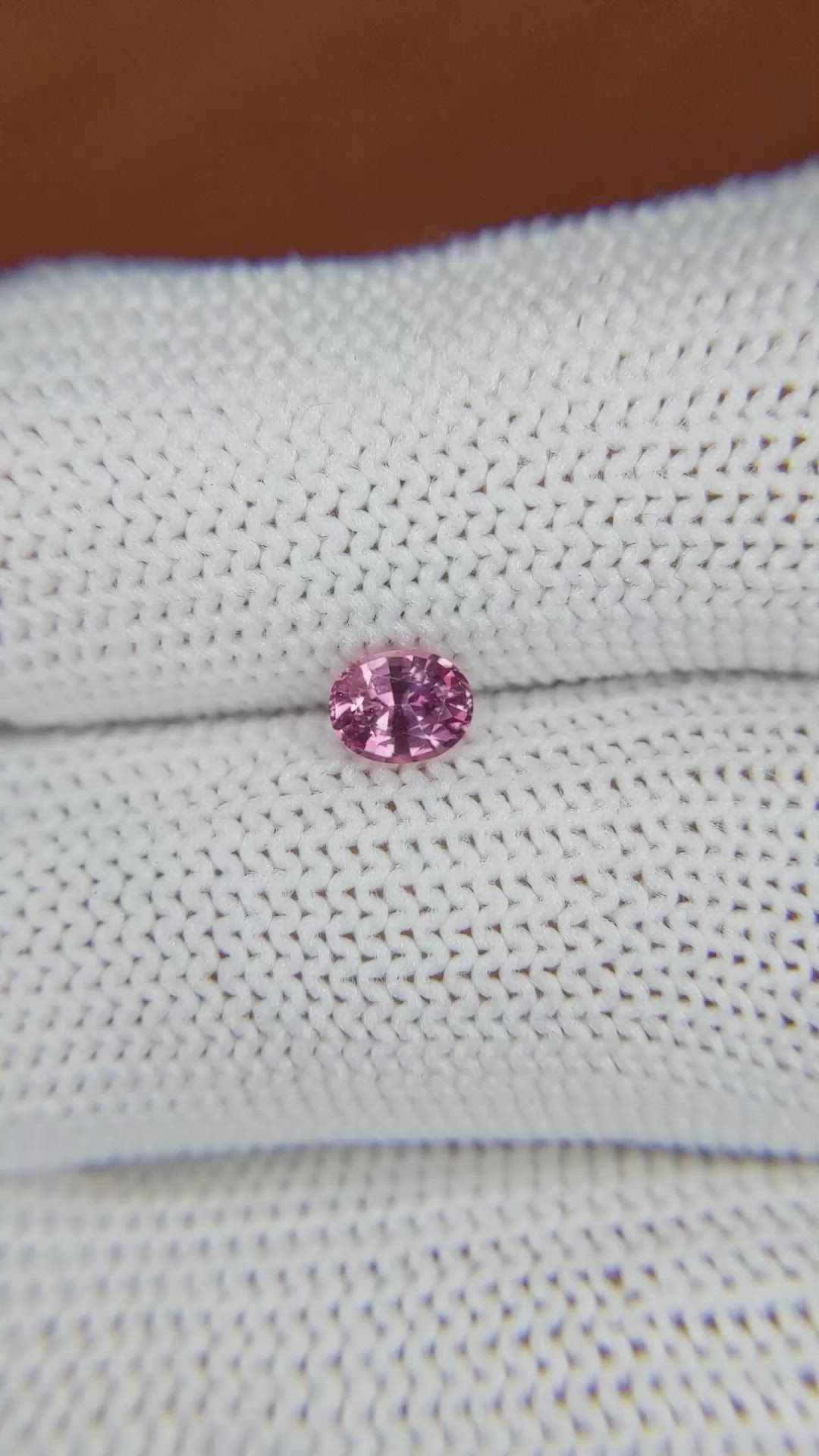 0.49 Ct. Pink Sapphire from Ceylon (Sri Lanka) Size Video