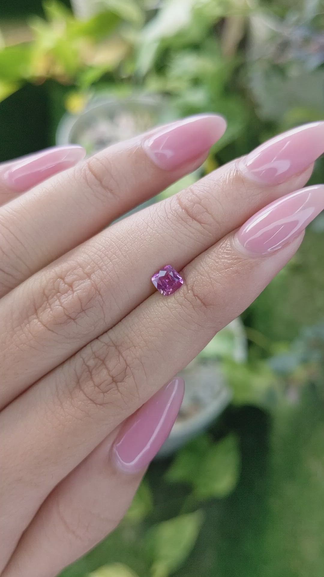 0.58 Ct. Purplish Pink Sapphire from Ceylon (Sri Lanka) Size Video