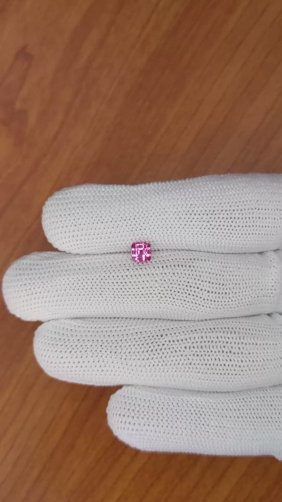 0.58 Ct. Purplish Pink Sapphire from Ceylon (Sri Lanka) Size Video