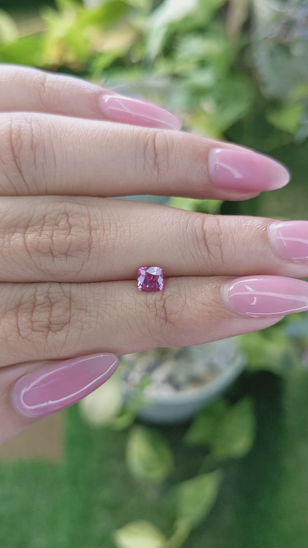 0.58 Ct. Purplish Pink Sapphire from Ceylon (Sri Lanka) Size Video