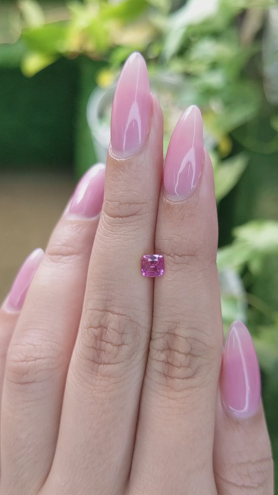 0.58 Ct. Purplish Pink Sapphire from Ceylon (Sri Lanka) Size Video