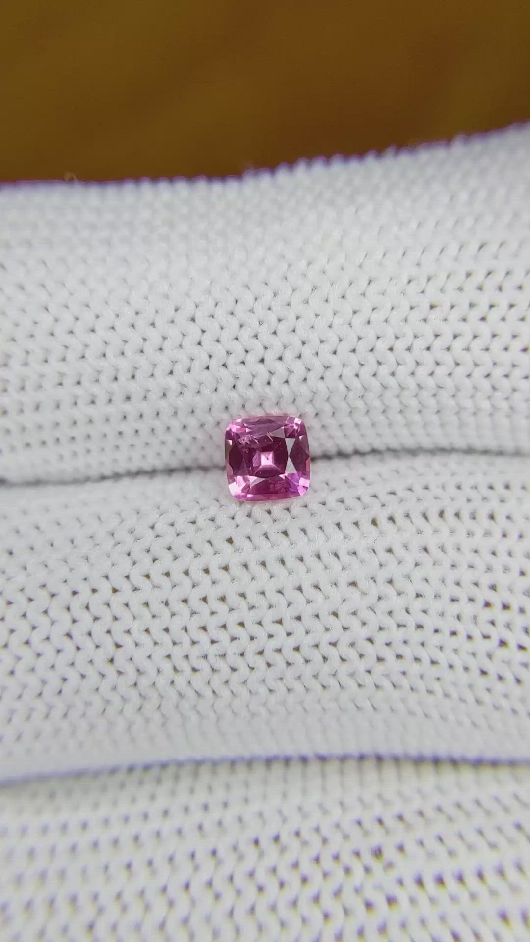 0.58 Ct. Purplish Pink Sapphire from Ceylon (Sri Lanka) Size Video