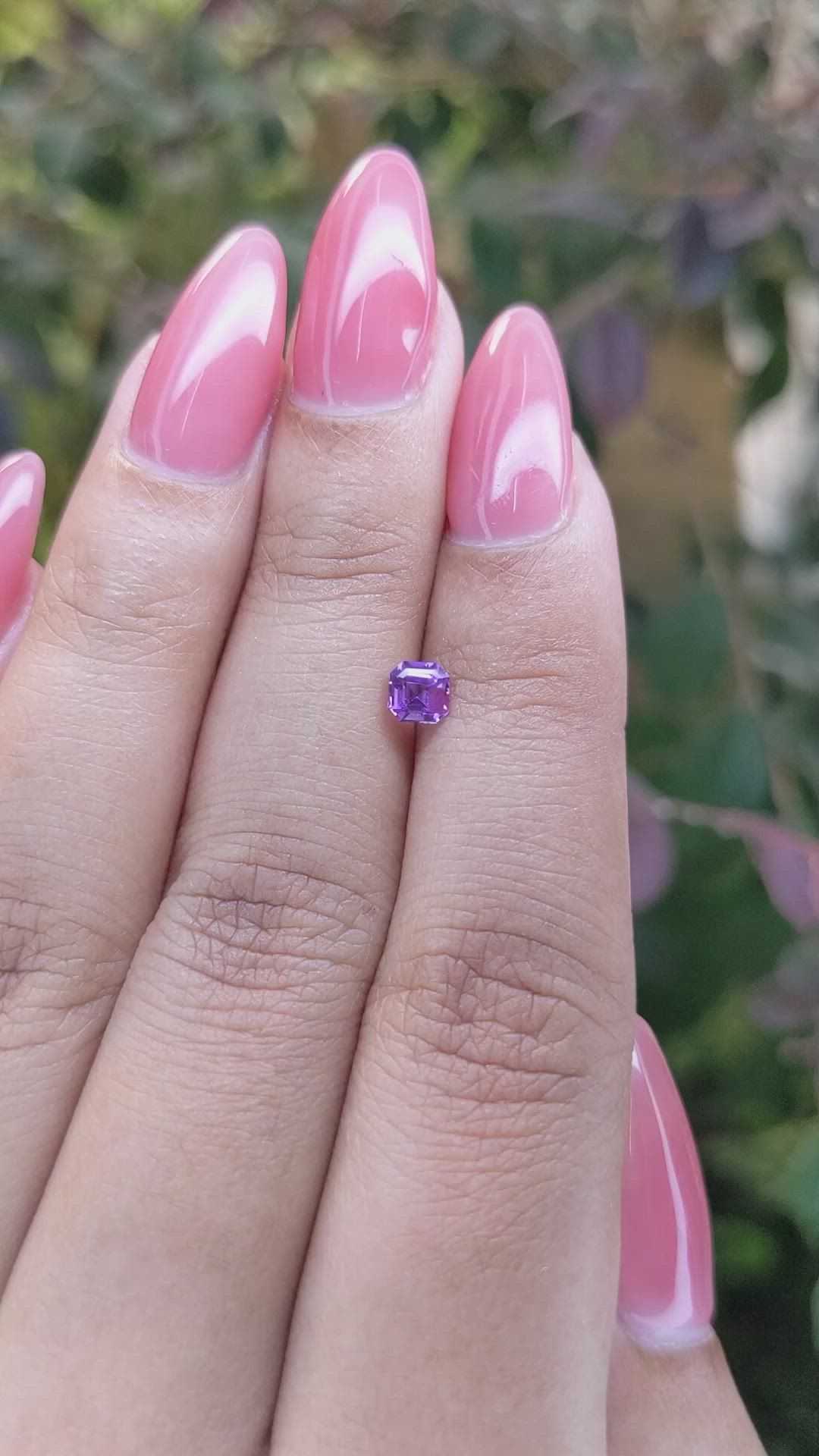 0.40 Ct. Purple Sapphire from Ceylon (Sri Lanka) Size Video