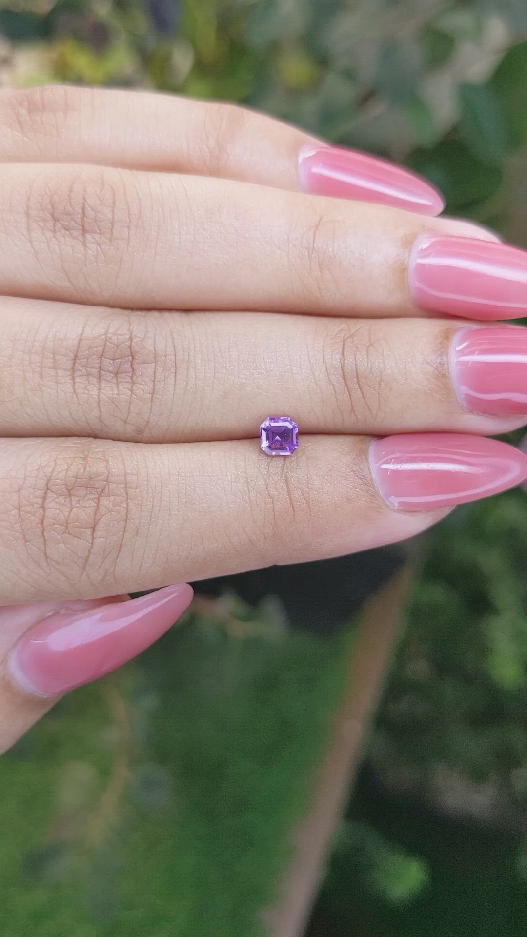 0.40 Ct. Purple Sapphire from Ceylon (Sri Lanka) Size Video