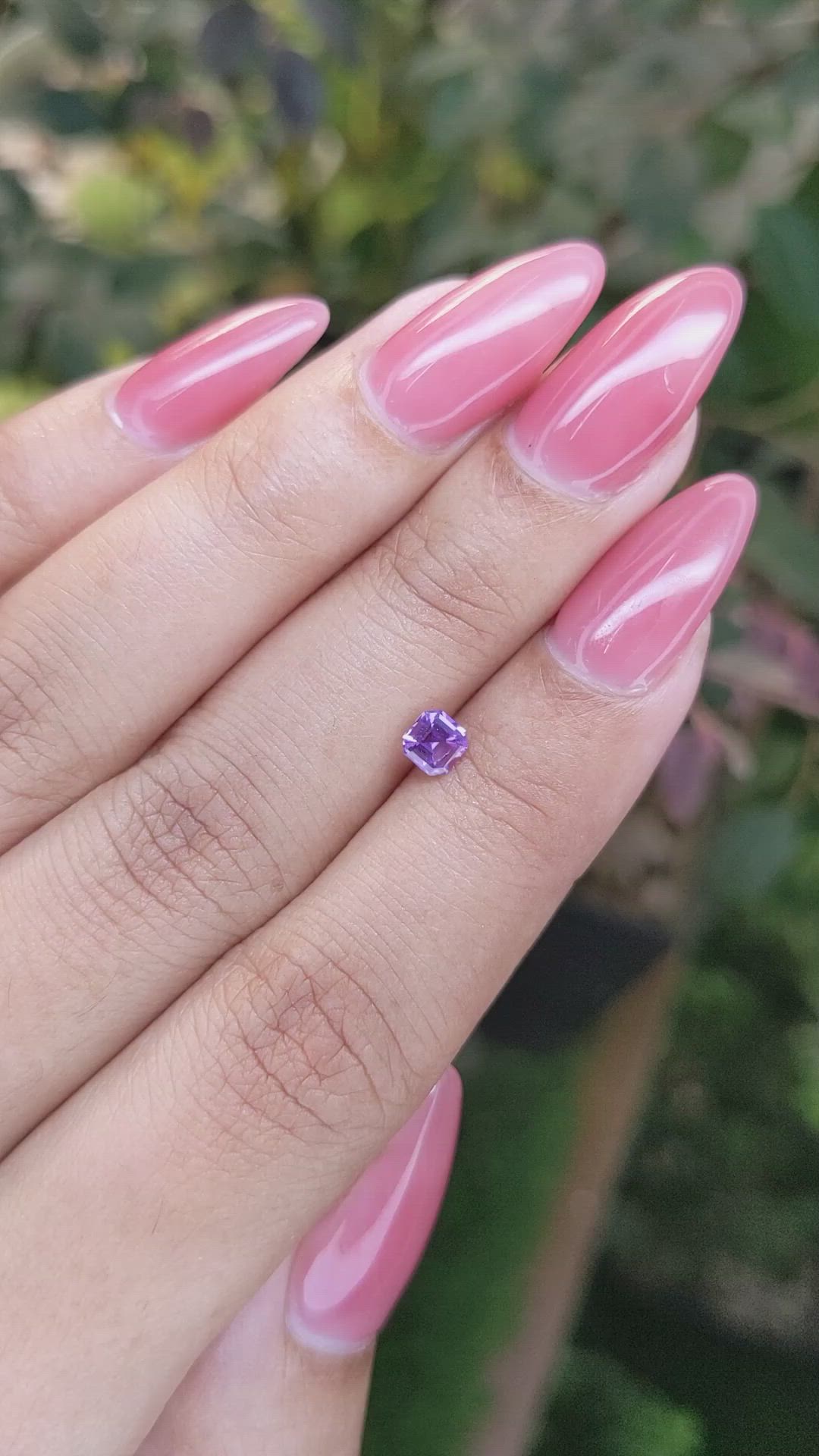 0.40 Ct. Purple Sapphire from Ceylon (Sri Lanka) Size Video