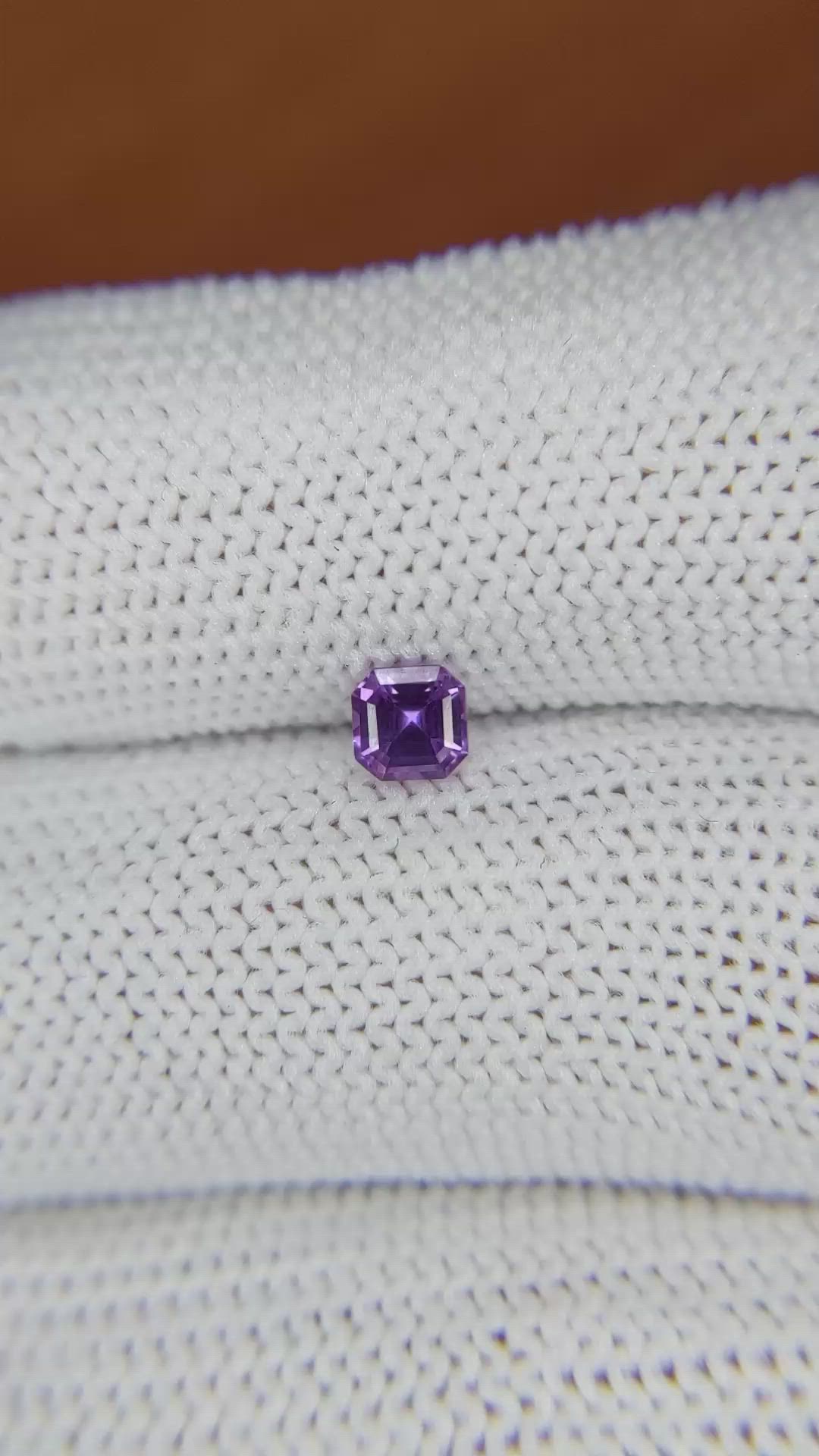 0.40 Ct. Purple Sapphire from Ceylon (Sri Lanka) Size Video