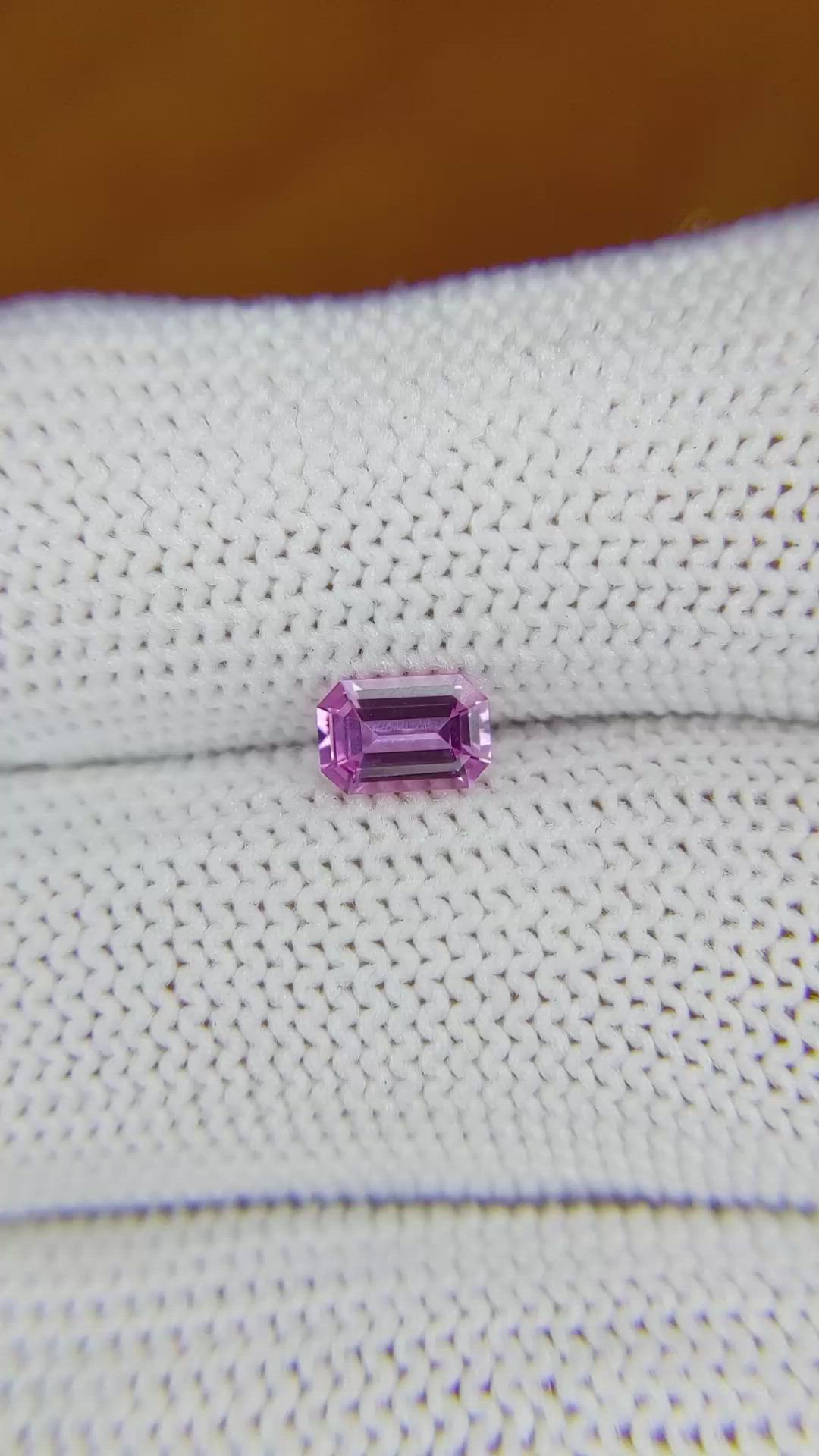 0.62 Ct. Pinkish Purple Sapphire from Ceylon (Sri Lanka) Size Video