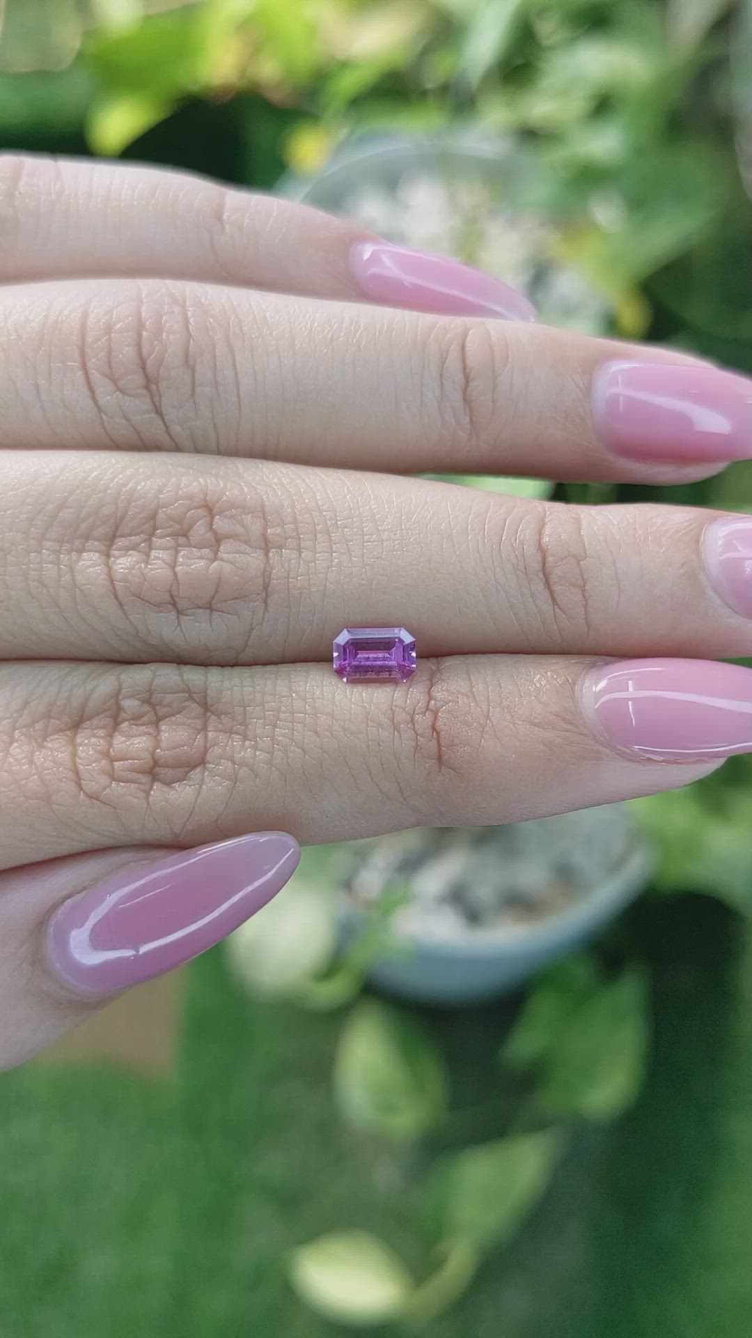 0.62 Ct. Pinkish Purple Sapphire from Ceylon (Sri Lanka) Size Video