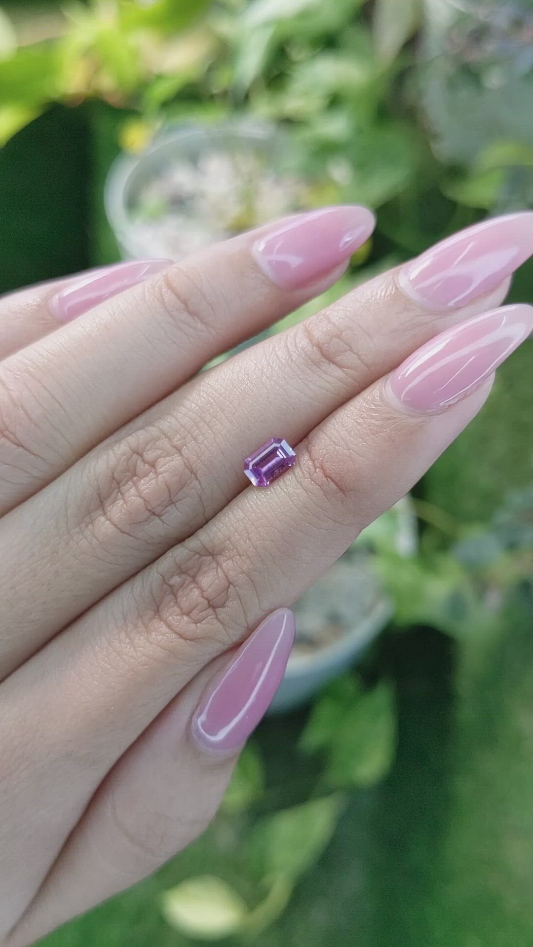 0.62 Ct. Pinkish Purple Sapphire from Ceylon (Sri Lanka) Size Video